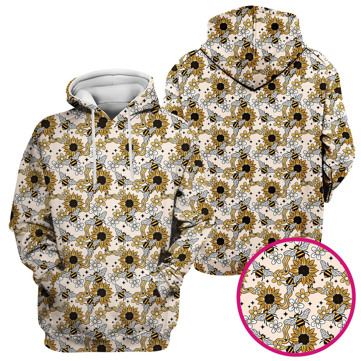 Sunflower Honey Bee Floral Nurse Scrub Top