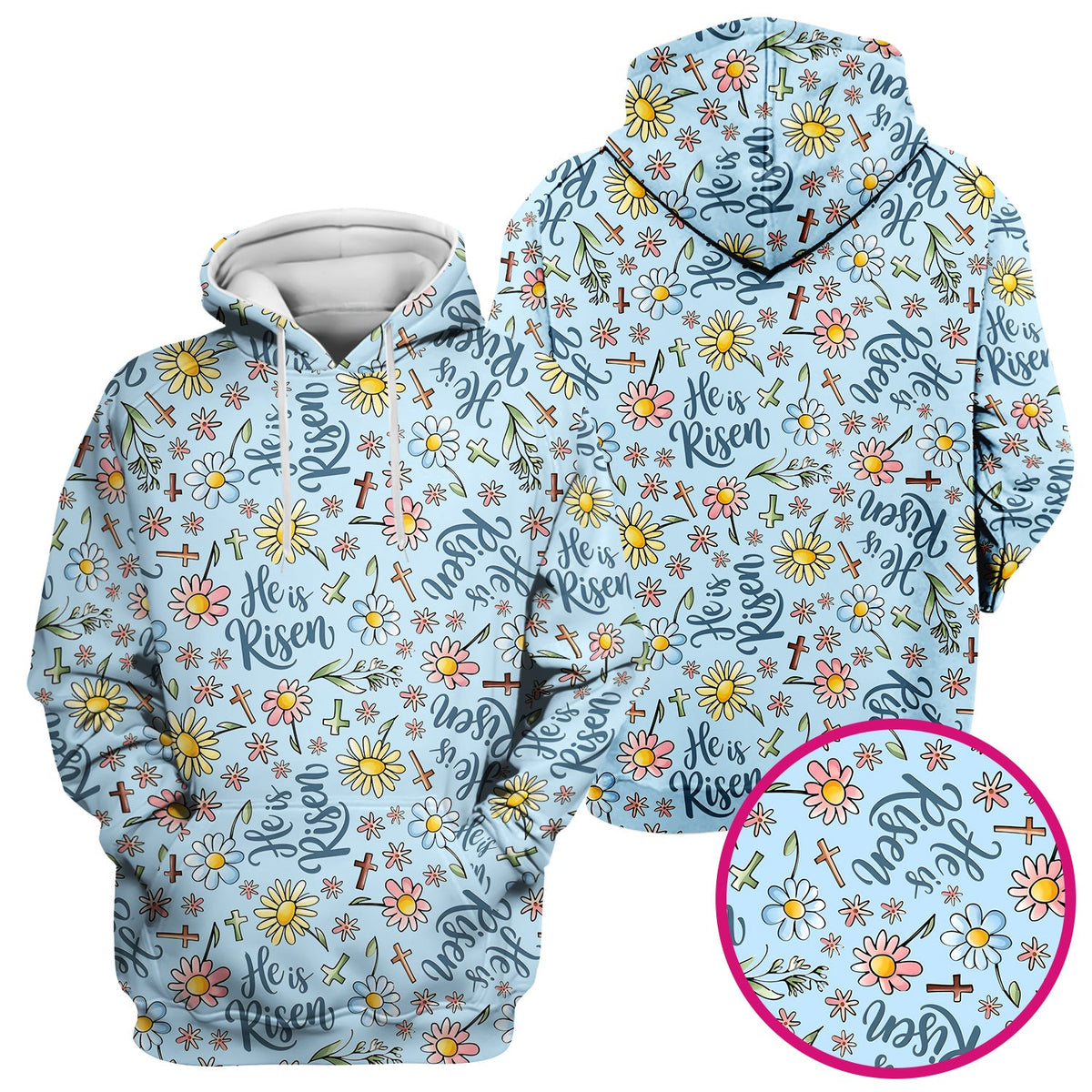 Risen Cross Flower Nurse Scrub Top - Easter Gift