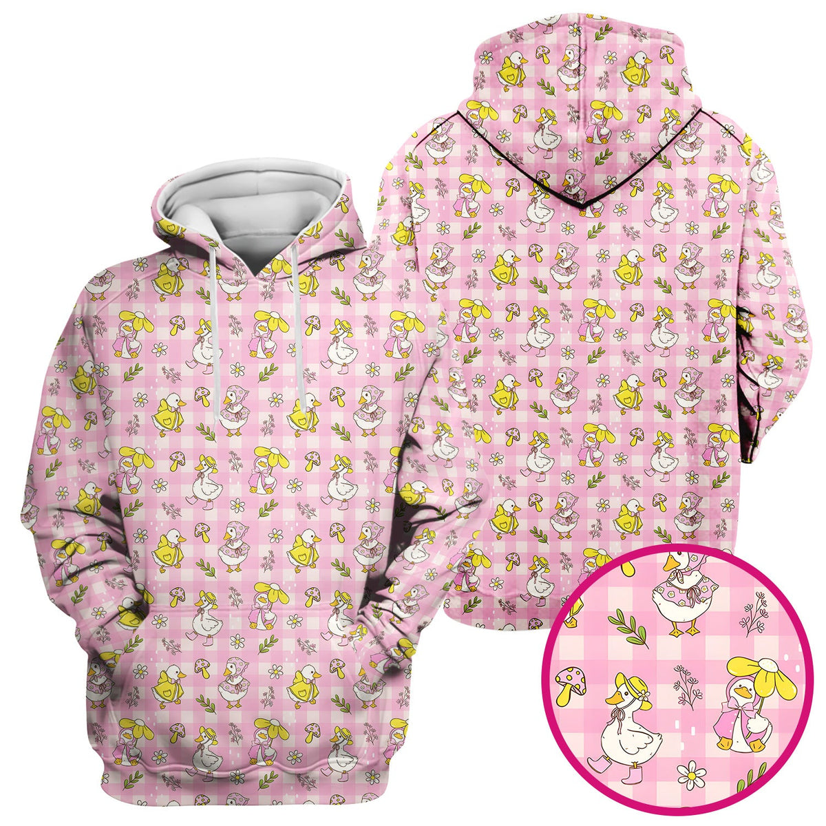 Spring Duckling Gingham Nurse Scrub Top