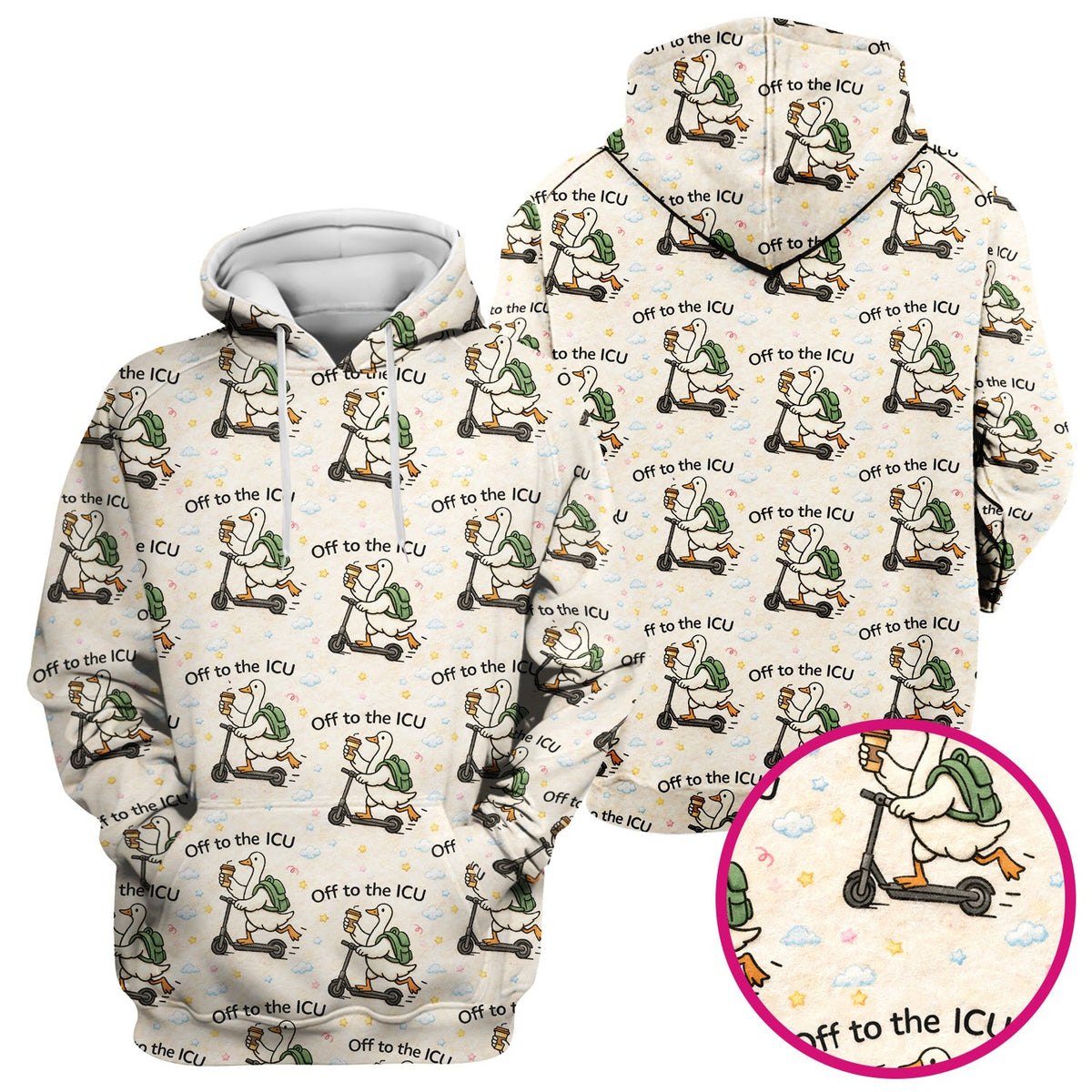 Goose Off To ICU Nurse Scrub Top