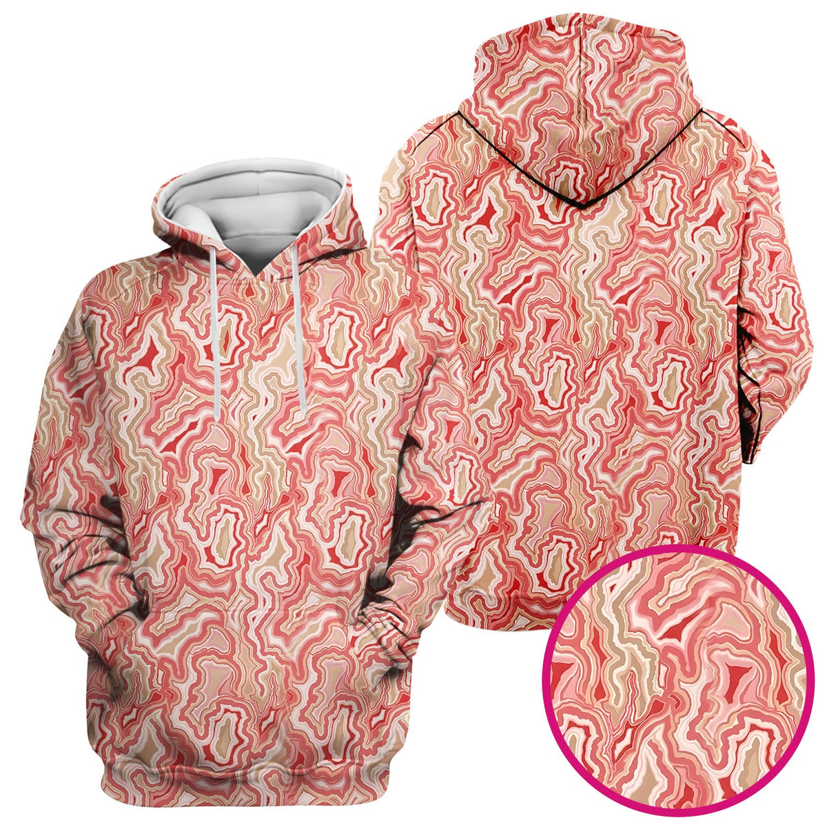 Pink Marble Swirl Nurse Scrub Top