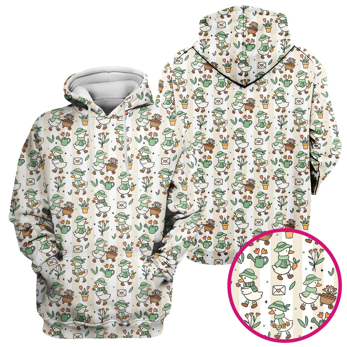 Gardening Duck Floral Nurse Scrub Top