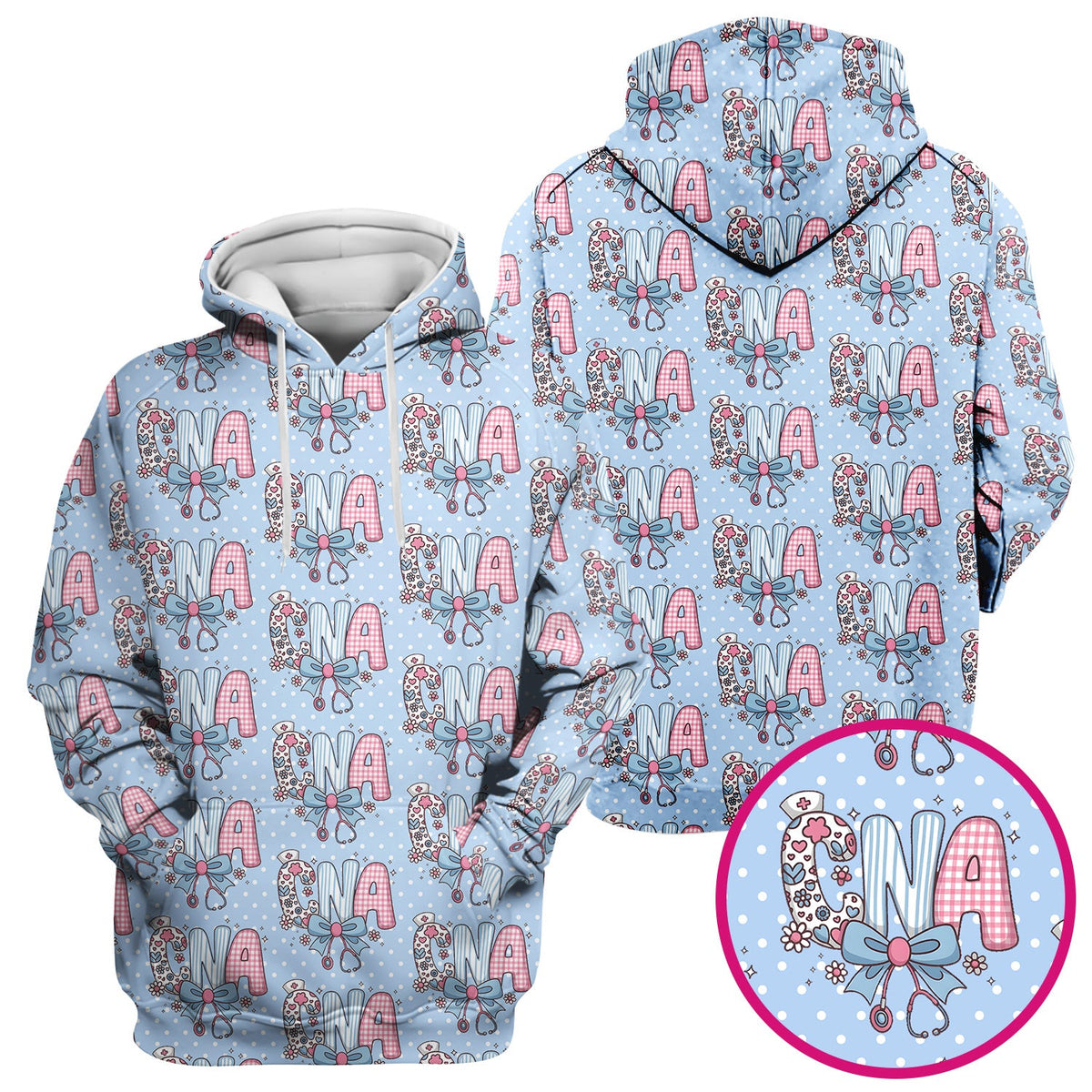 Floral Bow Nurse Scrub Top