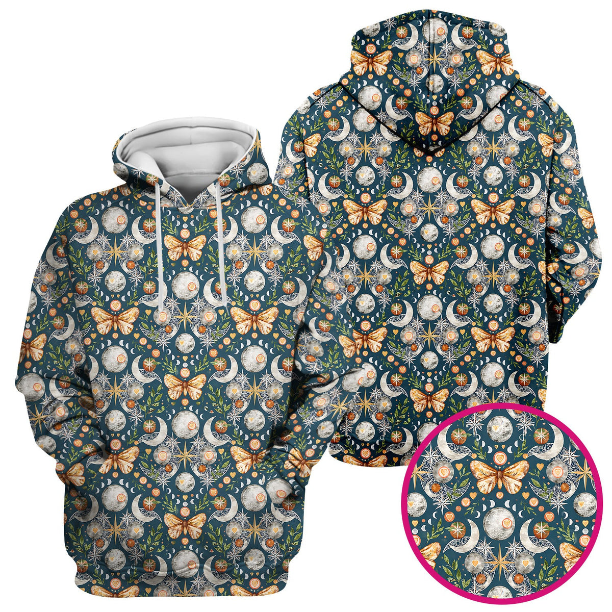 Celestial Butterfly Moonlight Nurse Scrub Top