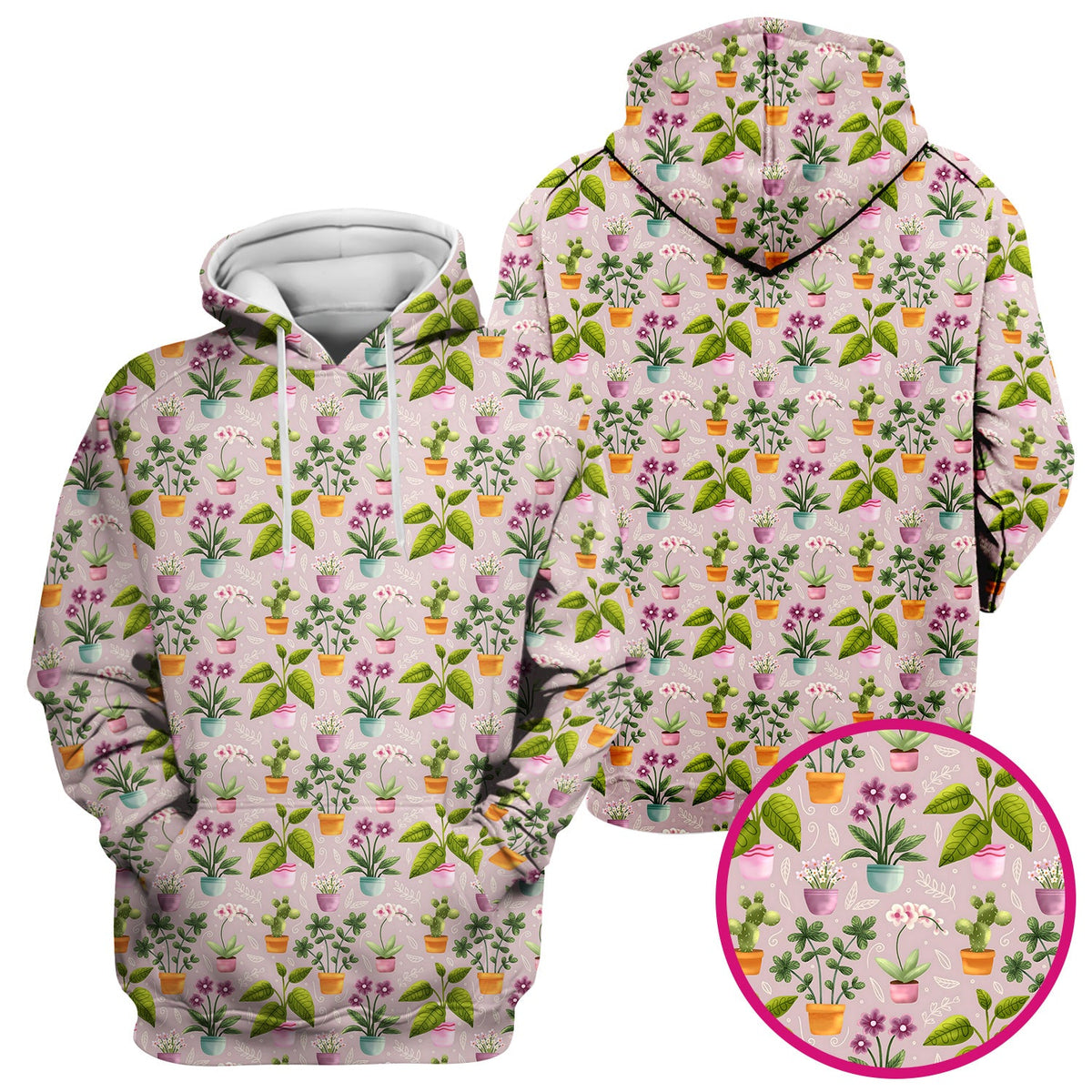 Potted Orchid Cactus Nurse Scrub Top
