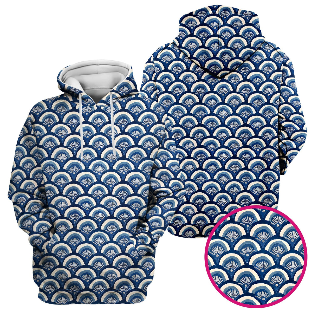Blue Seashell Nurse Scrub Top