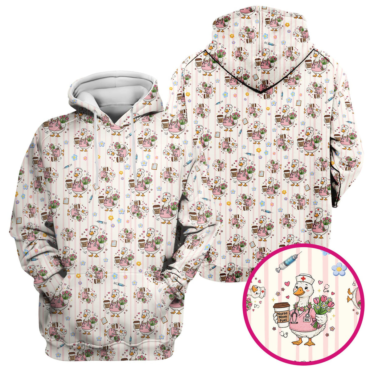Cartoon Nurse Goose Scrub Top