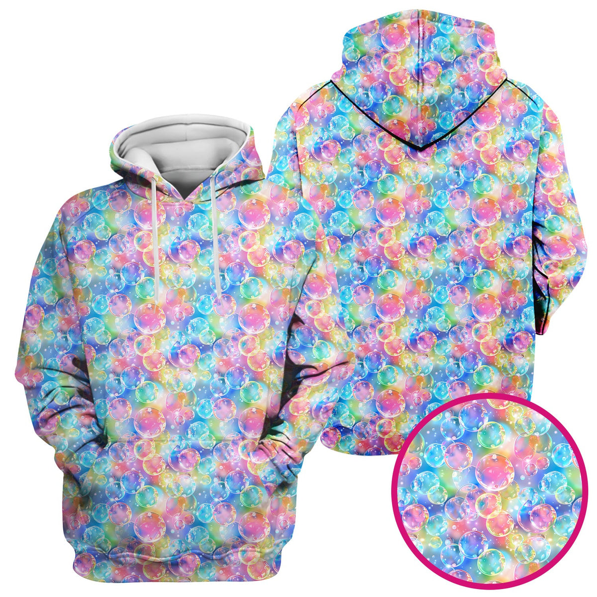 Colorful Floating Soap Bubble Nurse Scrub Top
