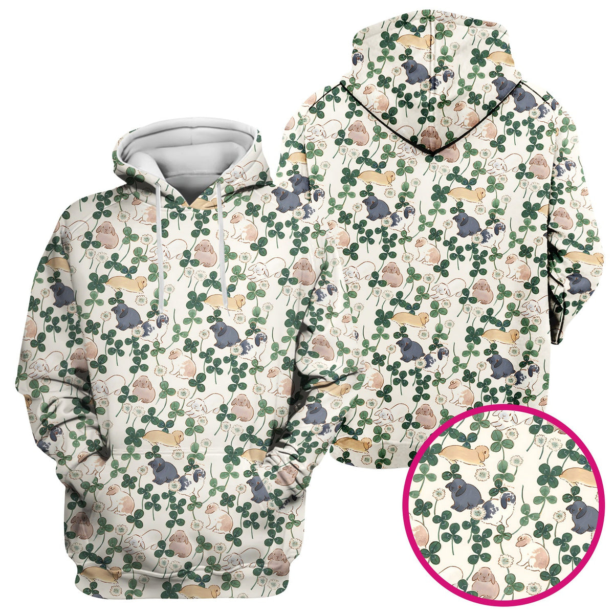 Bunny Clover Garden Meadow Nurse Scrub Top