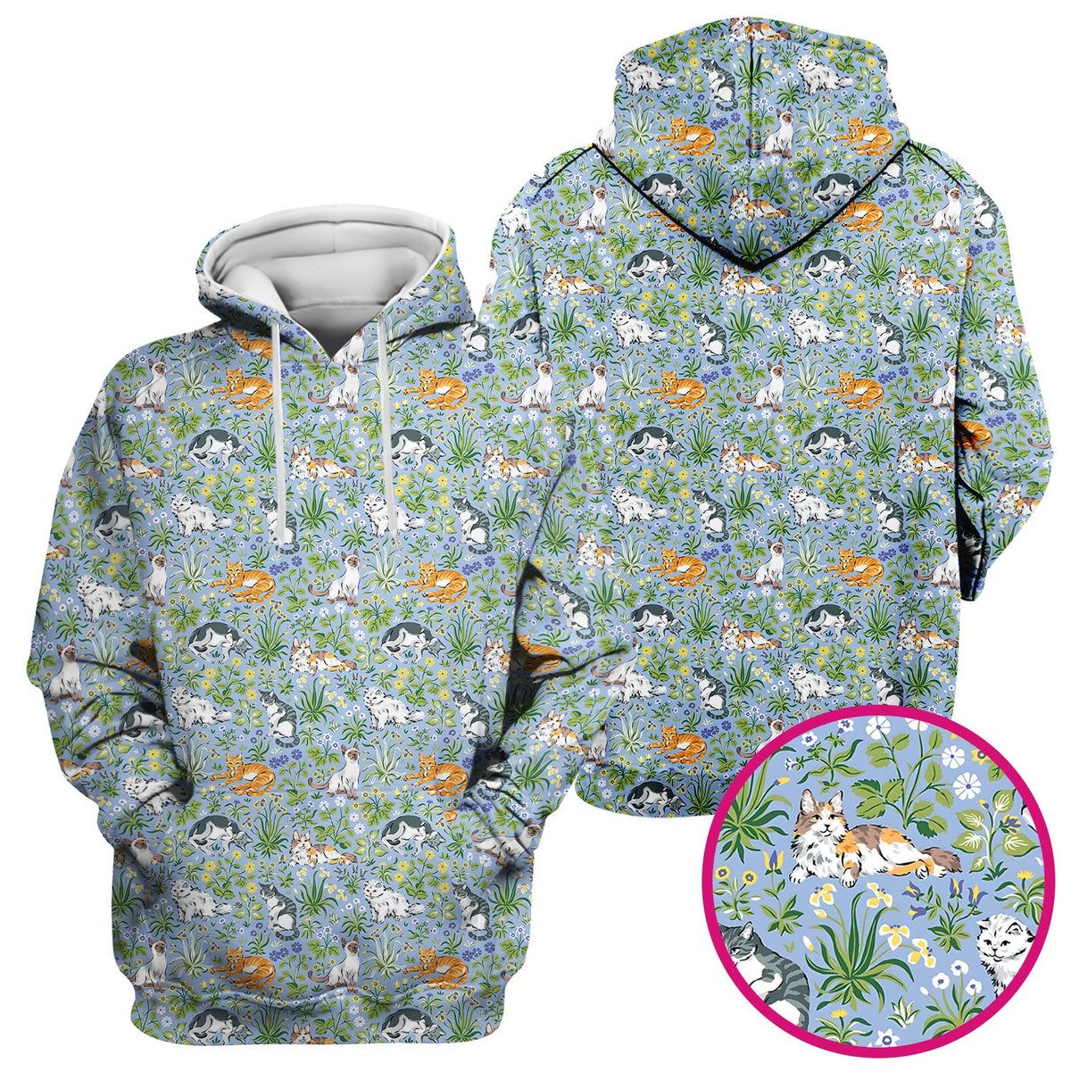 Floral Cat Garden Nurse Scrub Top