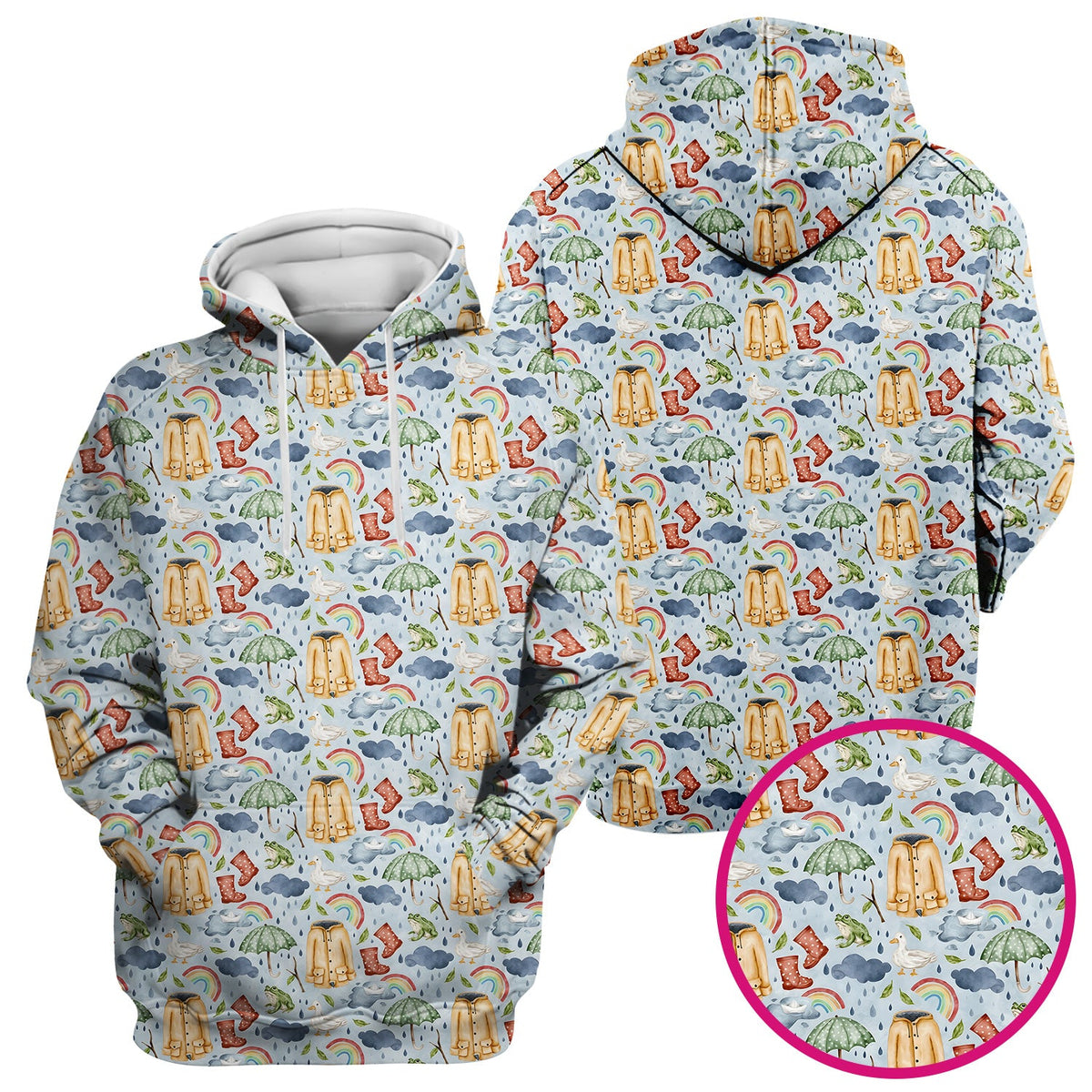 Rainy Day Ducks & Frog Nurse Scrub Top