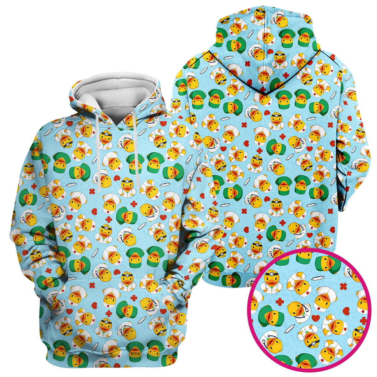 Duck Doctor Cartoon Nurse Scrub Top
