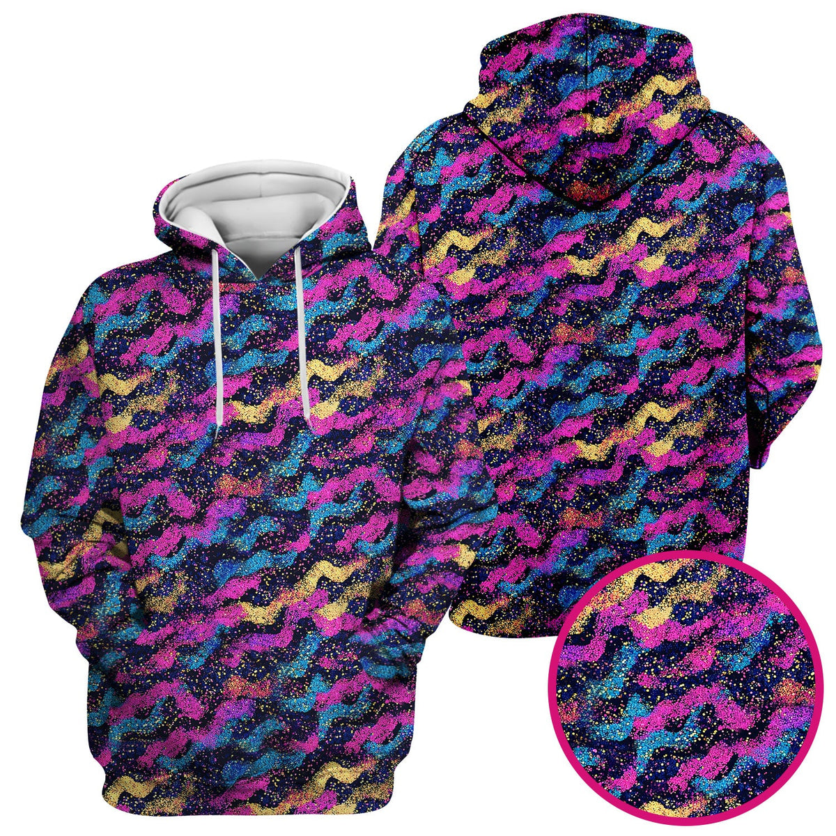Neon Glitter Galaxy Nurse Scrub Top