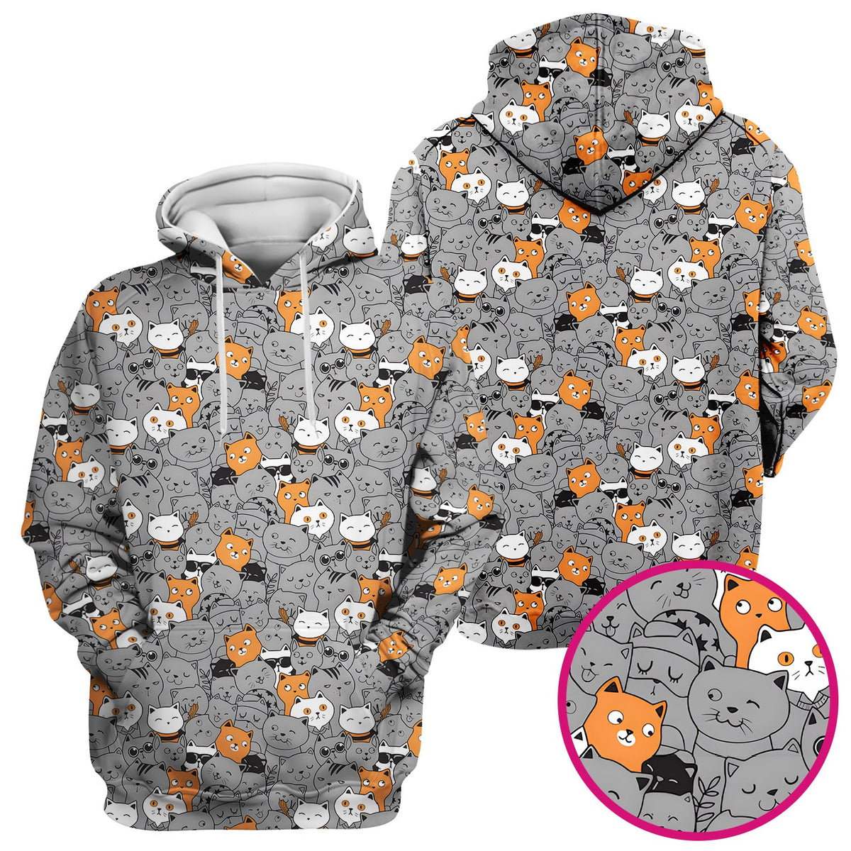 Cats Cute Expressions Nurse Scrub Top