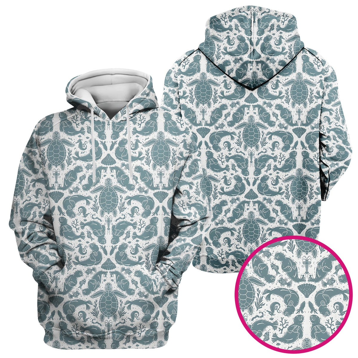 Ocean Sea Marine Life Nurse Scrub Top