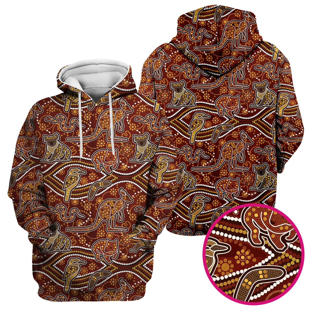 Australian Kangaroo Koala Aboriginal Nurse Scrub Top