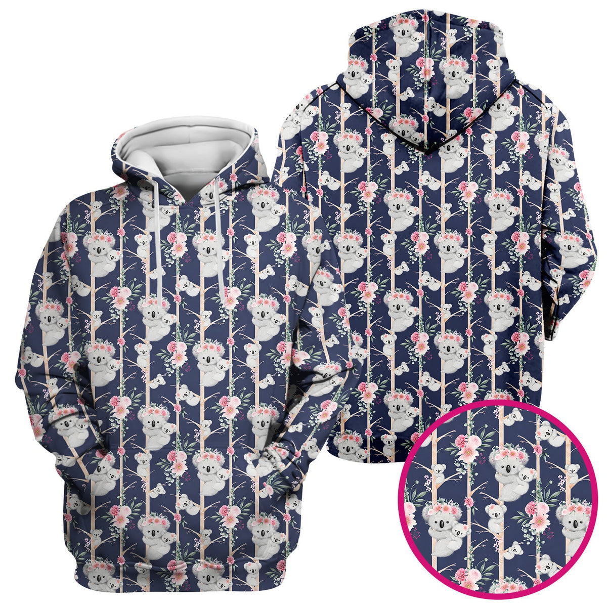 Koala Climbing Tree Blossom Nurse Scrub Top