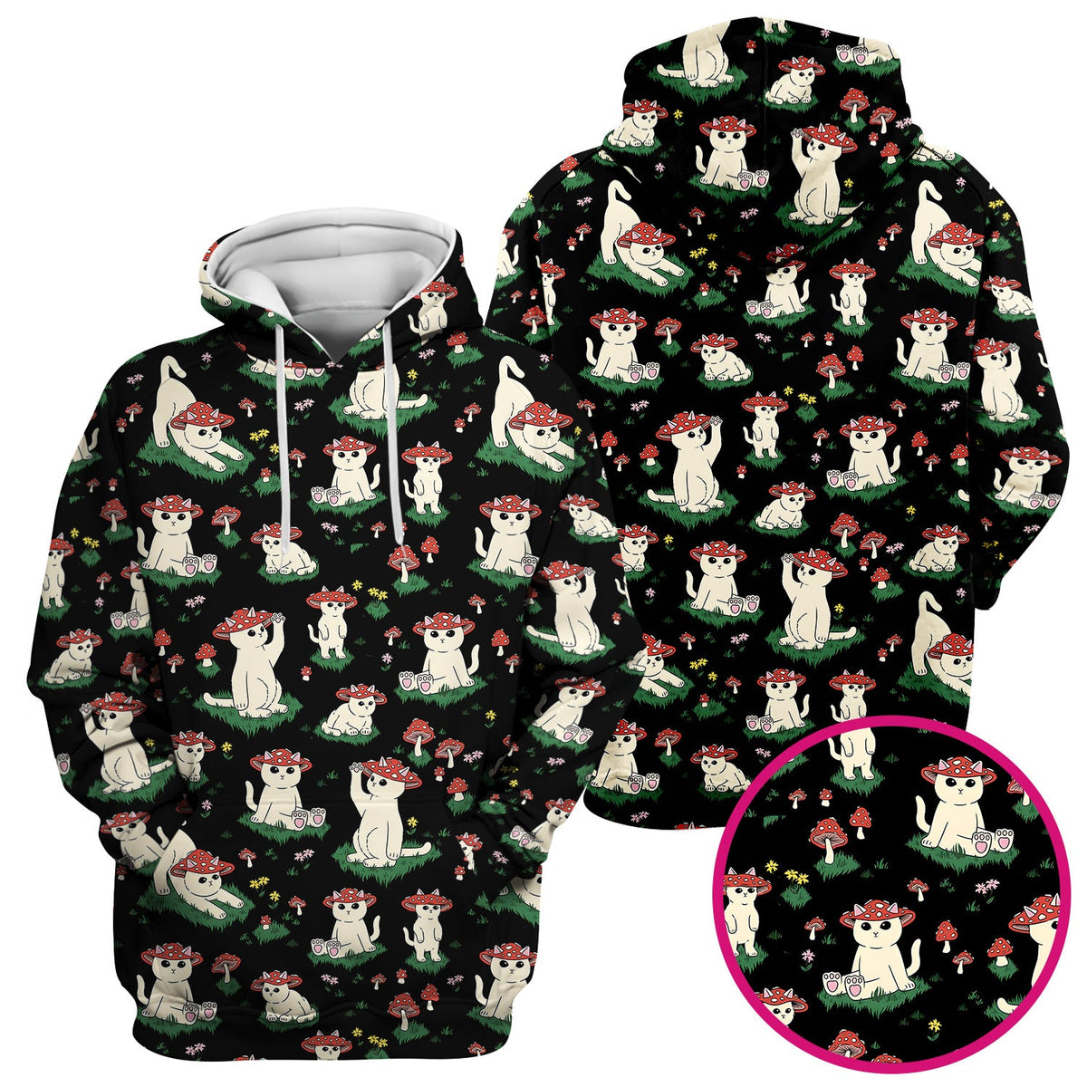 Mushroom Cat Nurse Scrub Top
