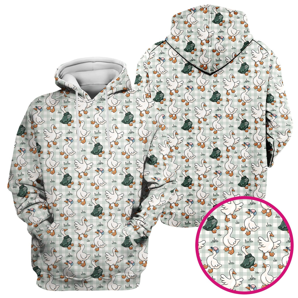 Goose Sweater Plaid Nurse Scrub Top
