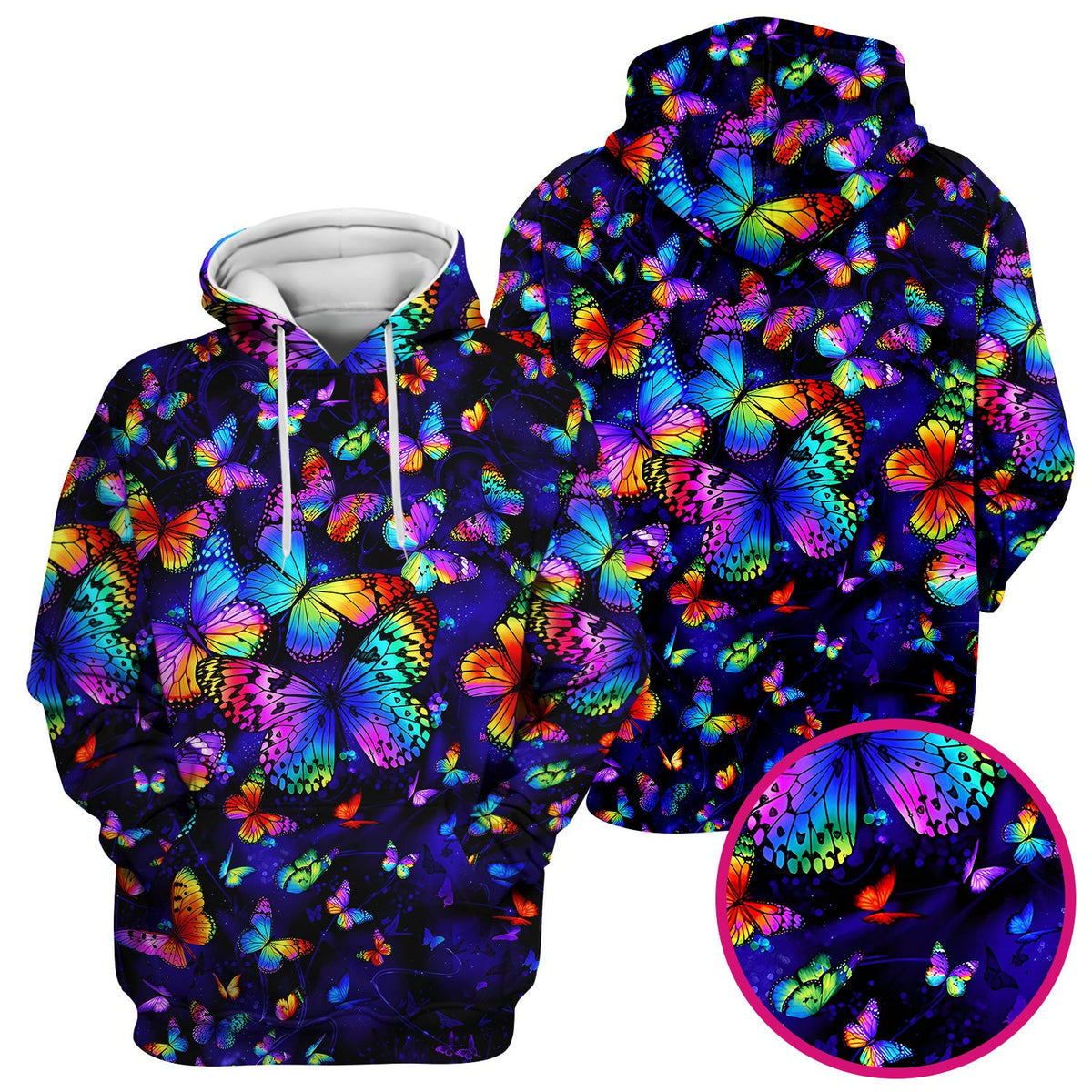 Vibrant Rainbow Butterfly Galaxy Nurse Scrub Top