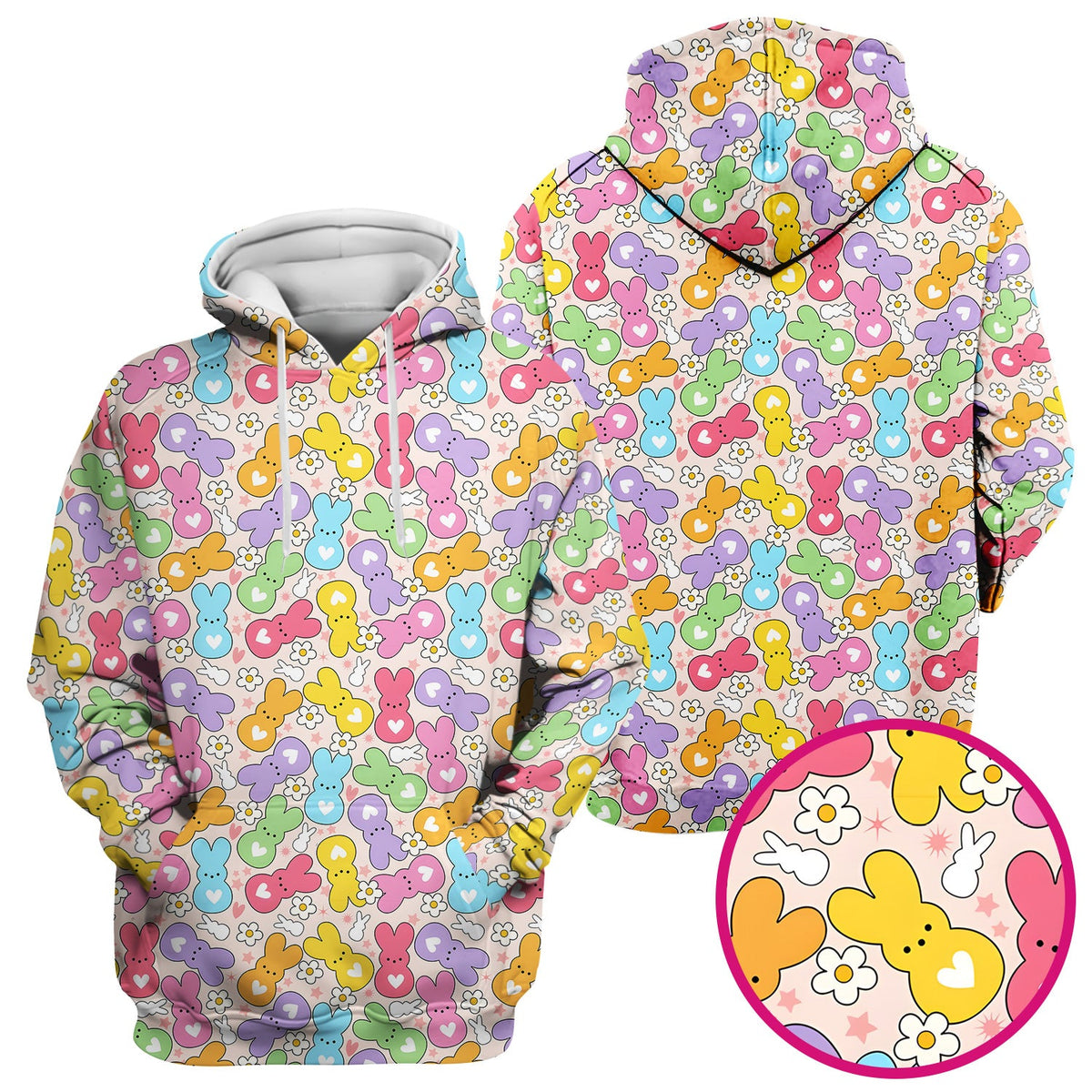 Sweet Pastel Bunny Daisy Scrub Top - Easter Gift For Nurse
