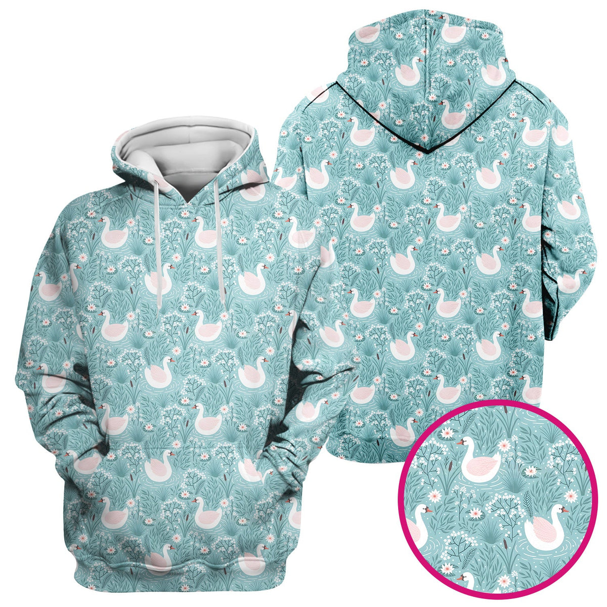 Sweet Swan Waterlily Garden Nurse Scrub Top