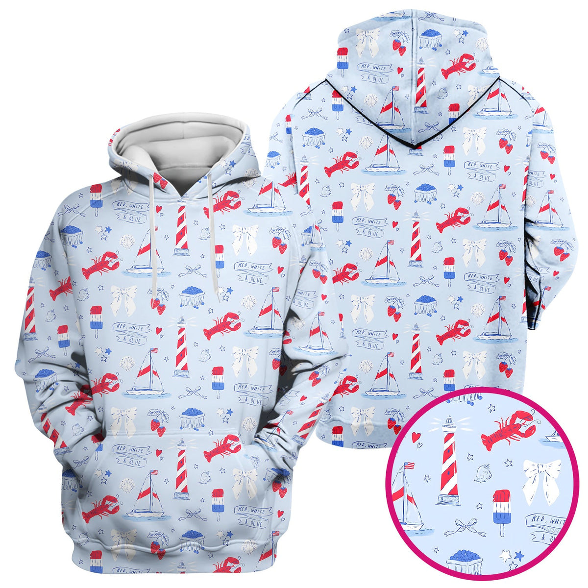 Lobster Lighthouse Sailboat Nurse Scrub Top
