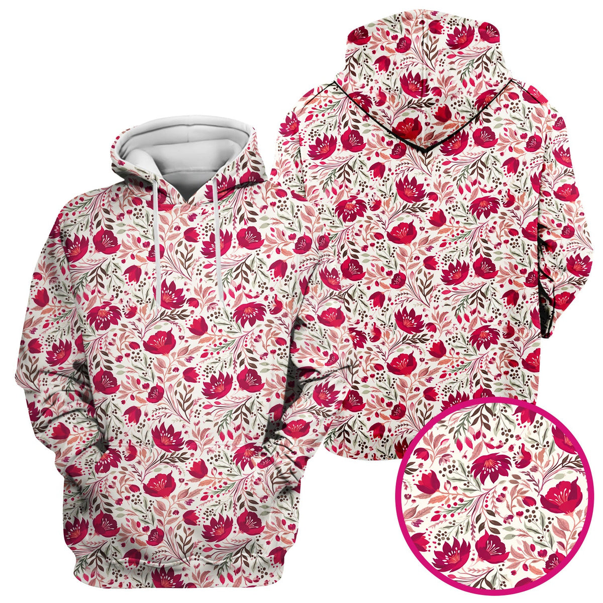Elegant Floral Botanical Nurse Scrub Top