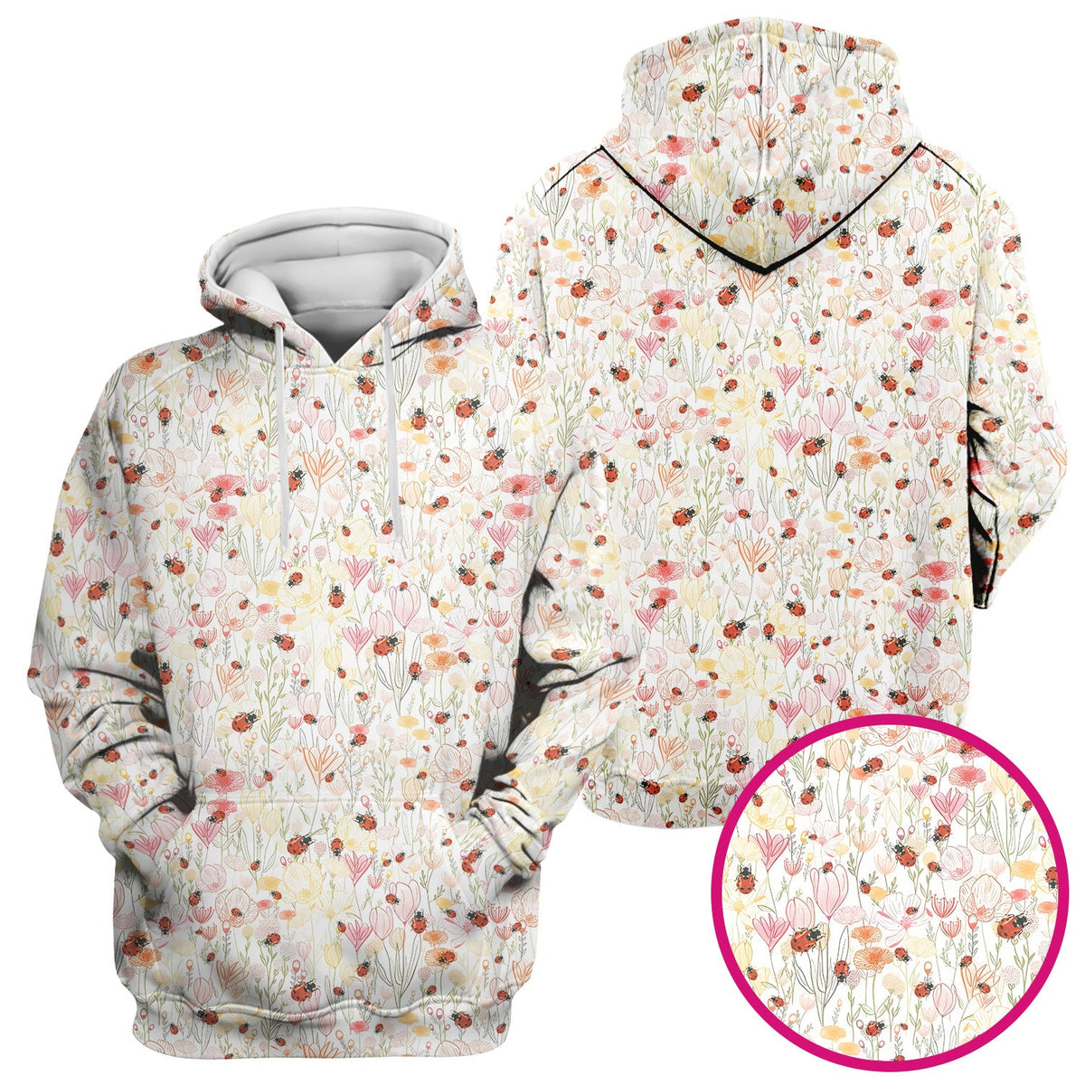 Wildflower Ladybug Garden Nurse Scrub Top
