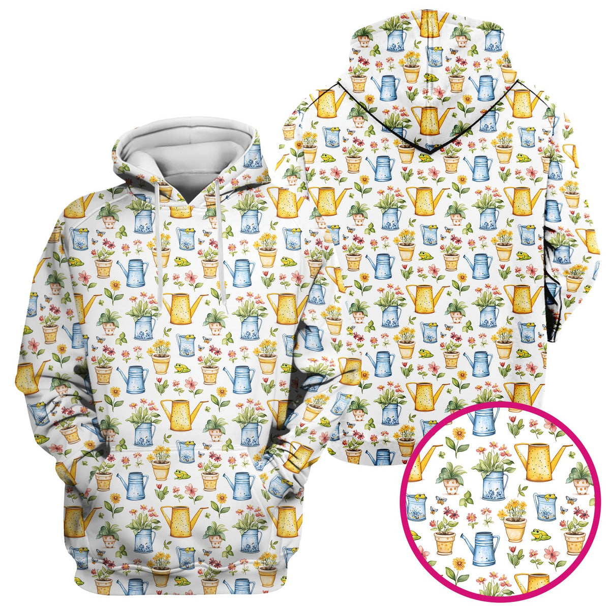 Watering Can Flower Pot Garden Nurse Scrub Top