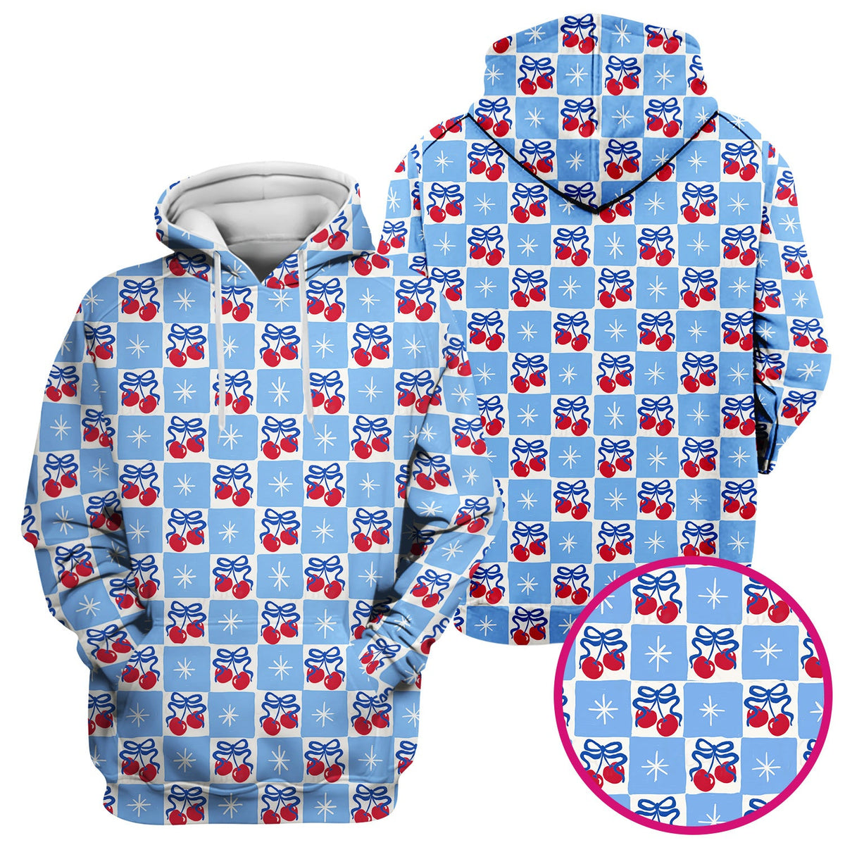 Cherry Bow Gingham Nurse Scrub Top