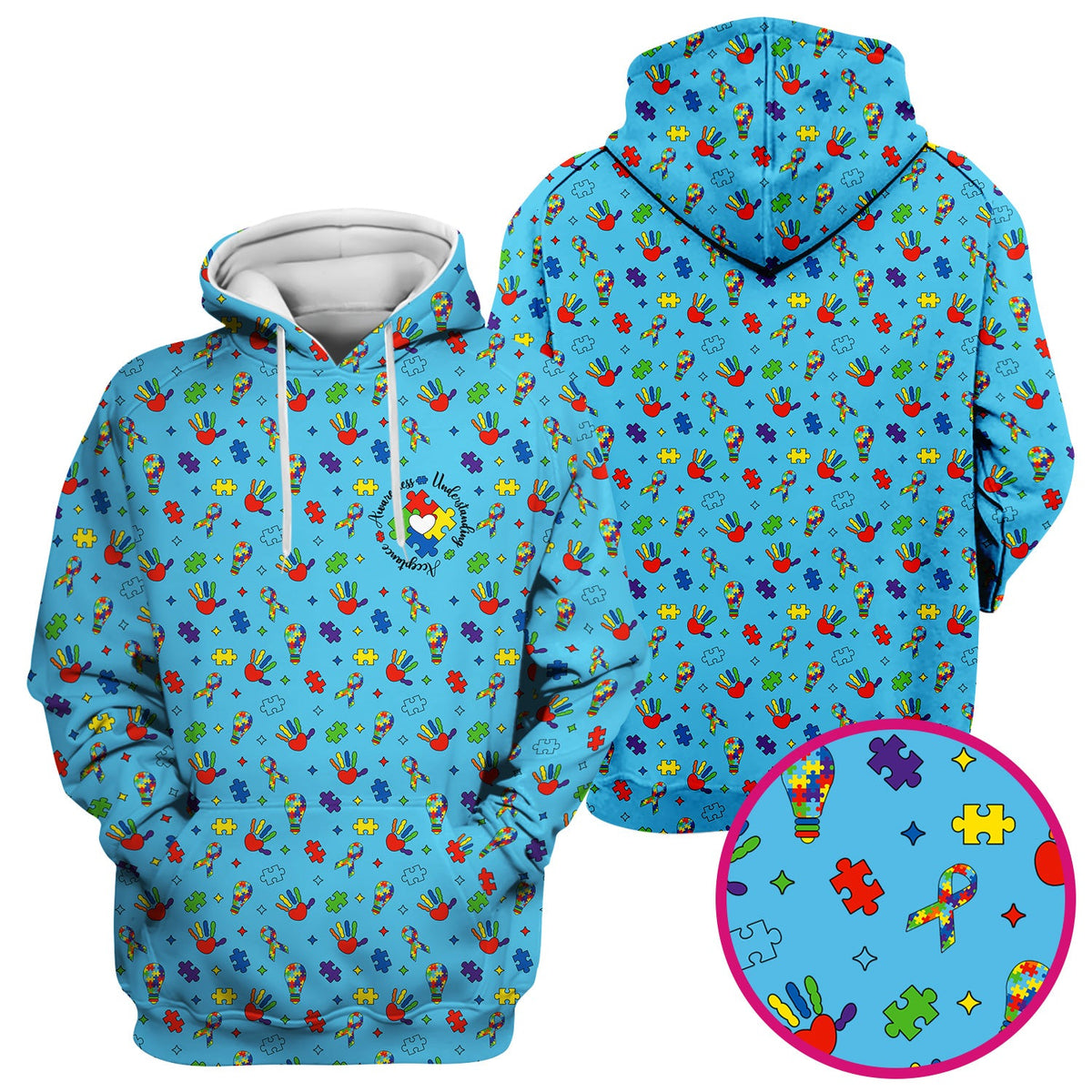Autism Awareness Colorful Puzzle Nurse Scrub Top