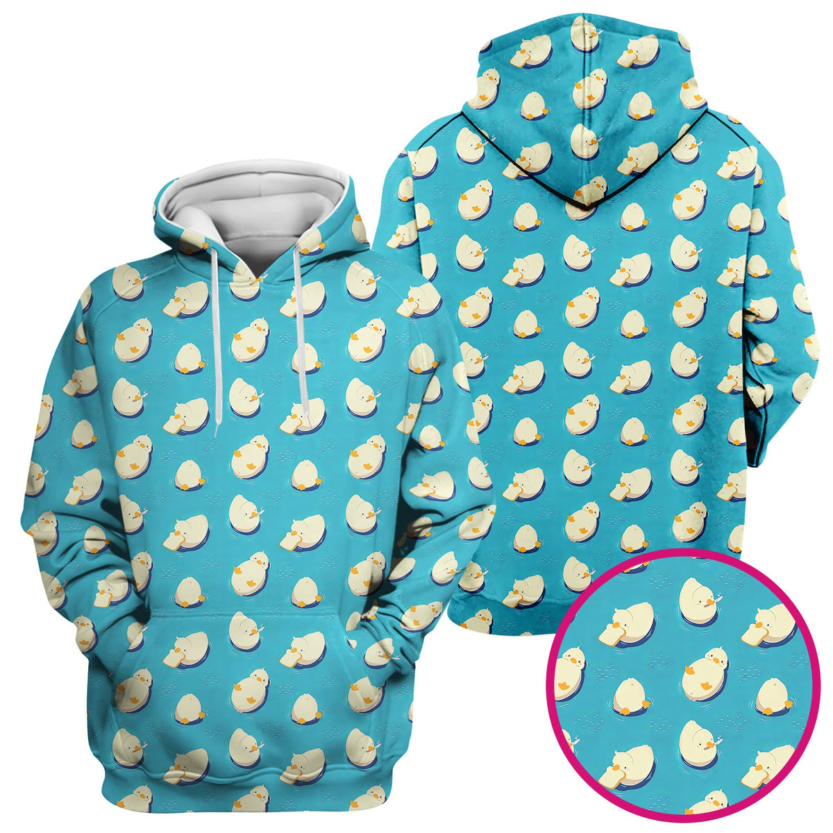Cute Blue Duck Pond Nurse Scrub Top