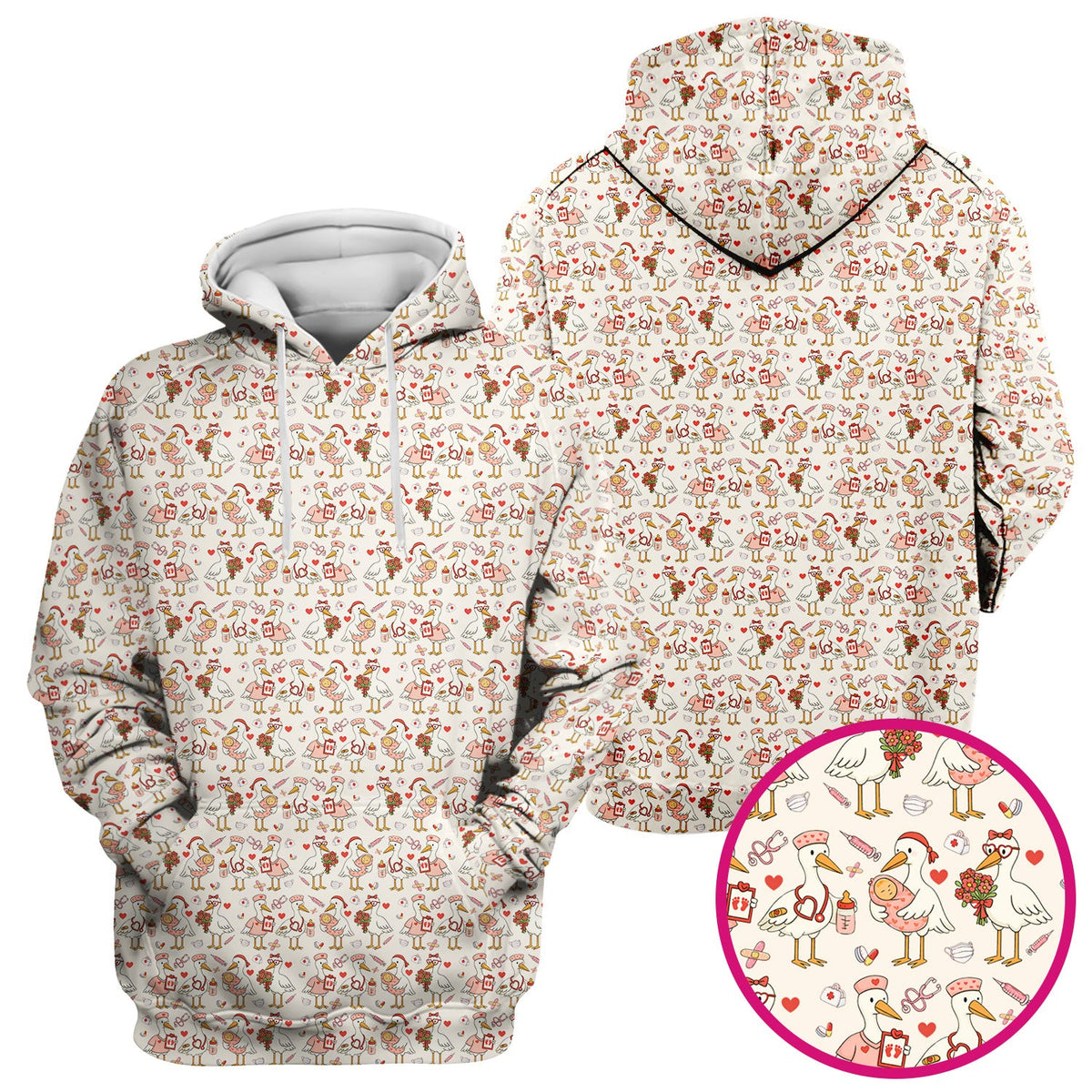 Valentine Goose Nurse Scrub Top