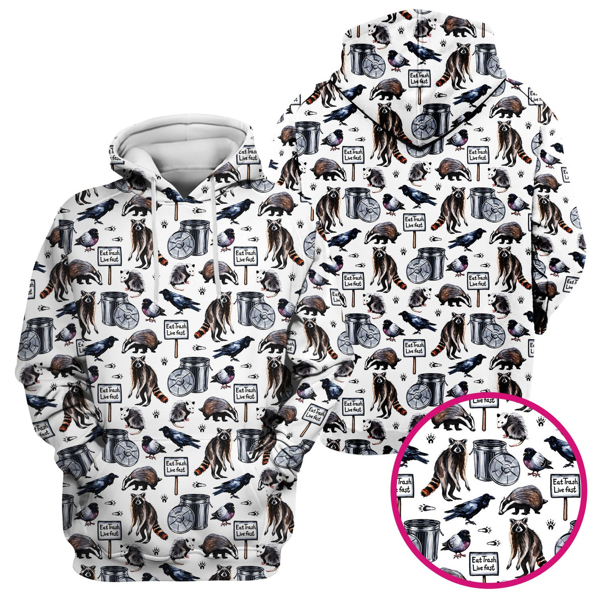 Raccoon Opossum Eat Trash Nurse Scrub Top
