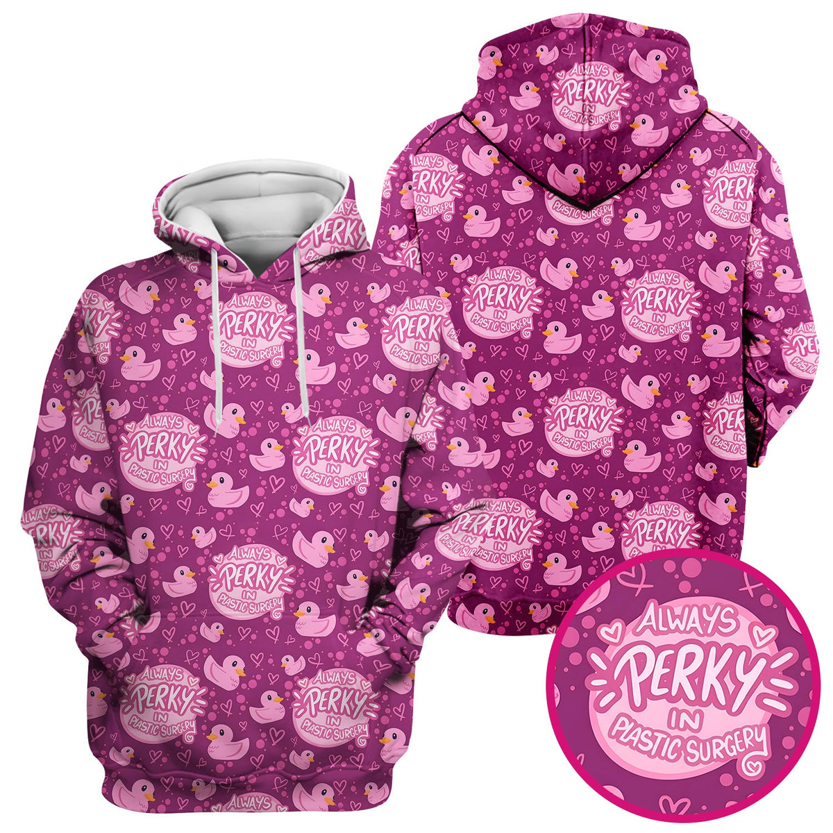 Always Perky Plastic Surgery Duck Nurse Scrub Top