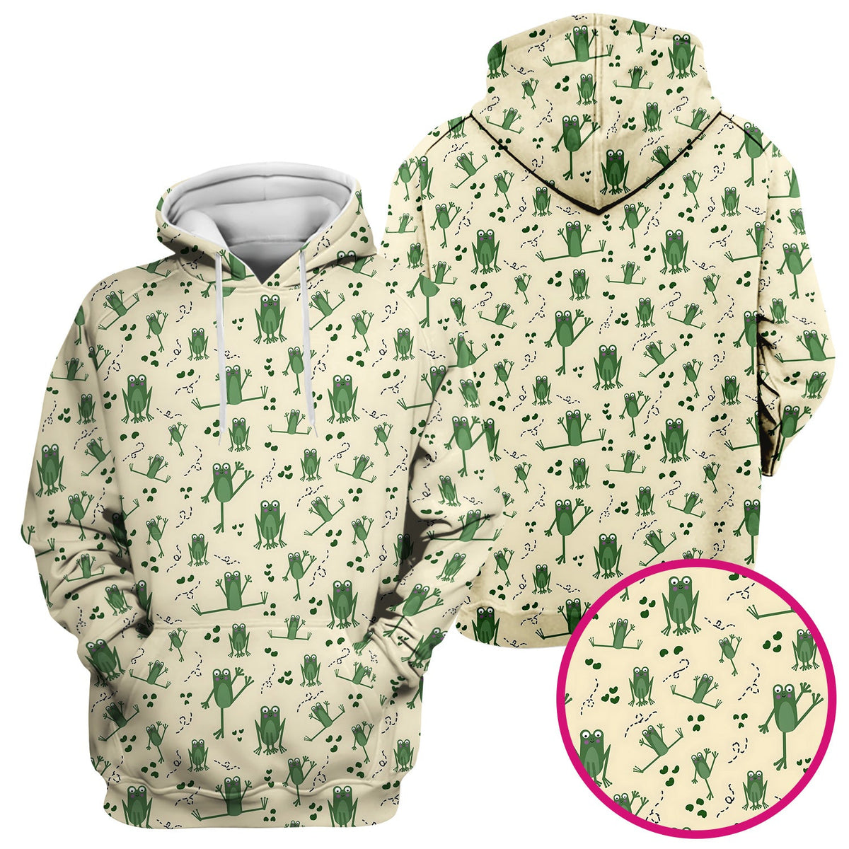 Frog Jumping Footprint Trail Nurse Scrub Top