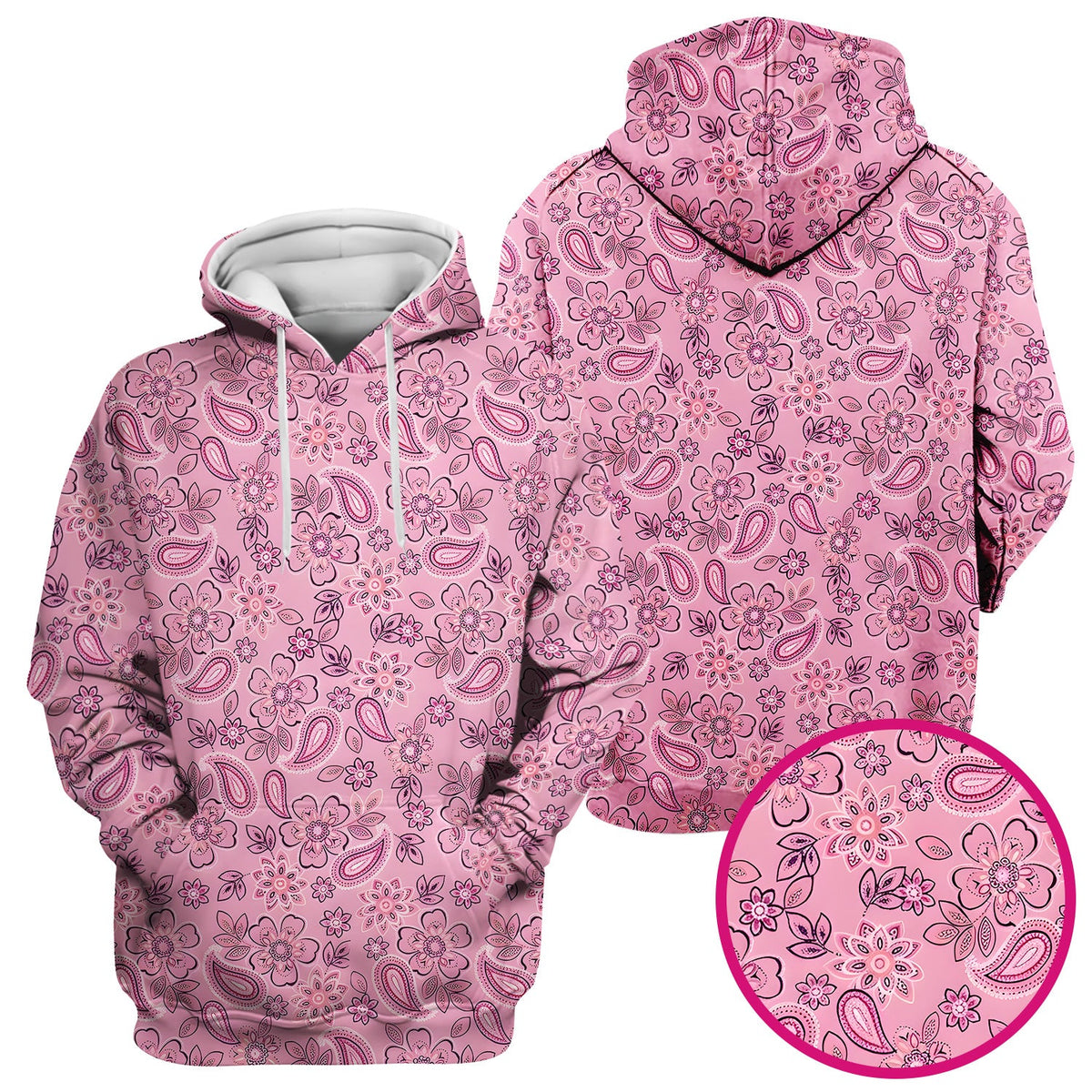 Pink Paisley Floral Nurse Scrub Top