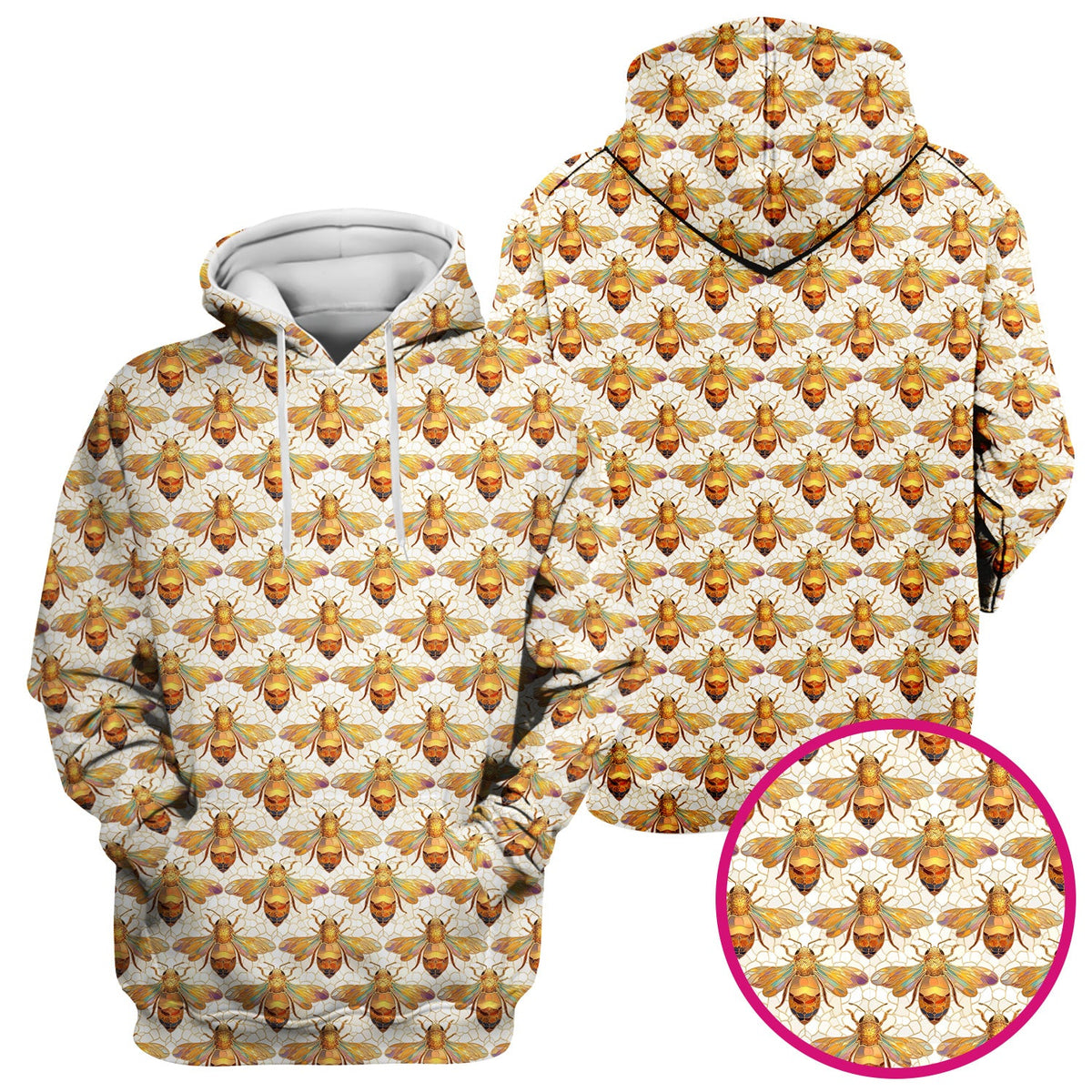 Golden Honey Bee Honeycomb Nurse Scrub Top