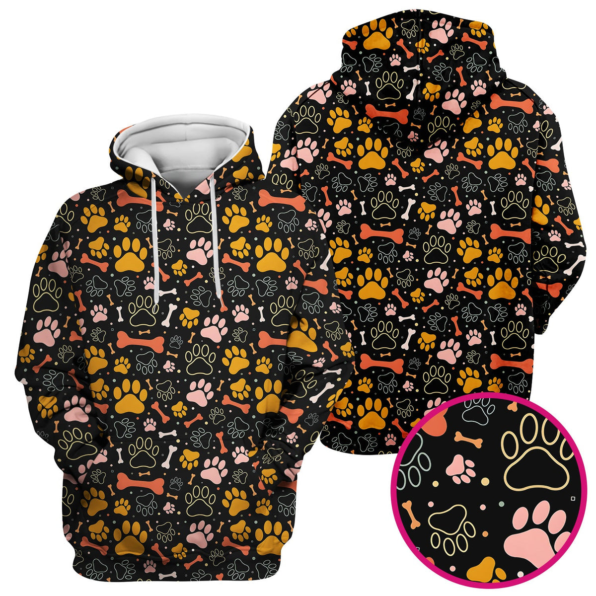 Cute Paw Print Dog Pattern Scrub Top, Comfortable Scrubs for Nurses