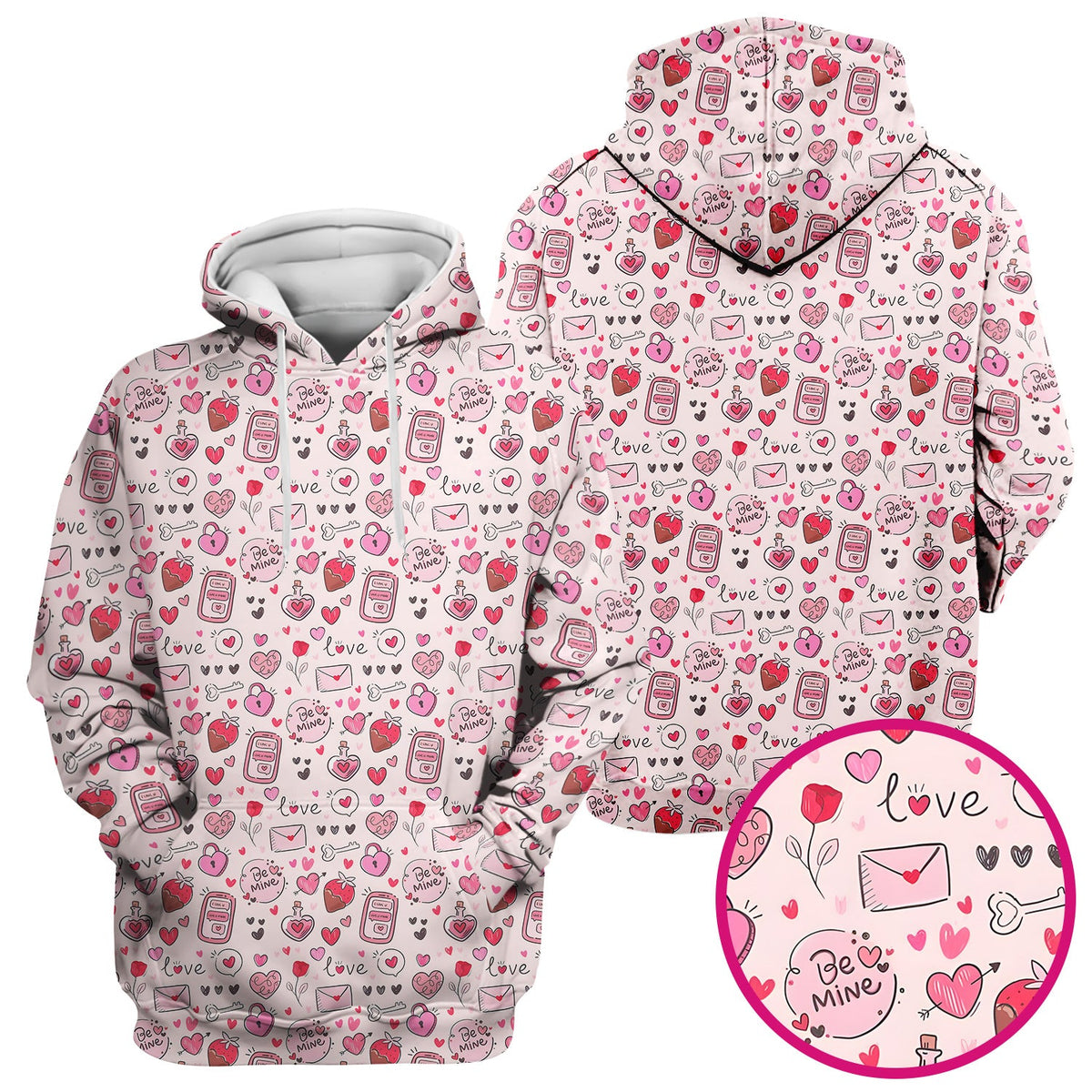 Be Mine Pink Heart Valentine Nurse Scrub Top