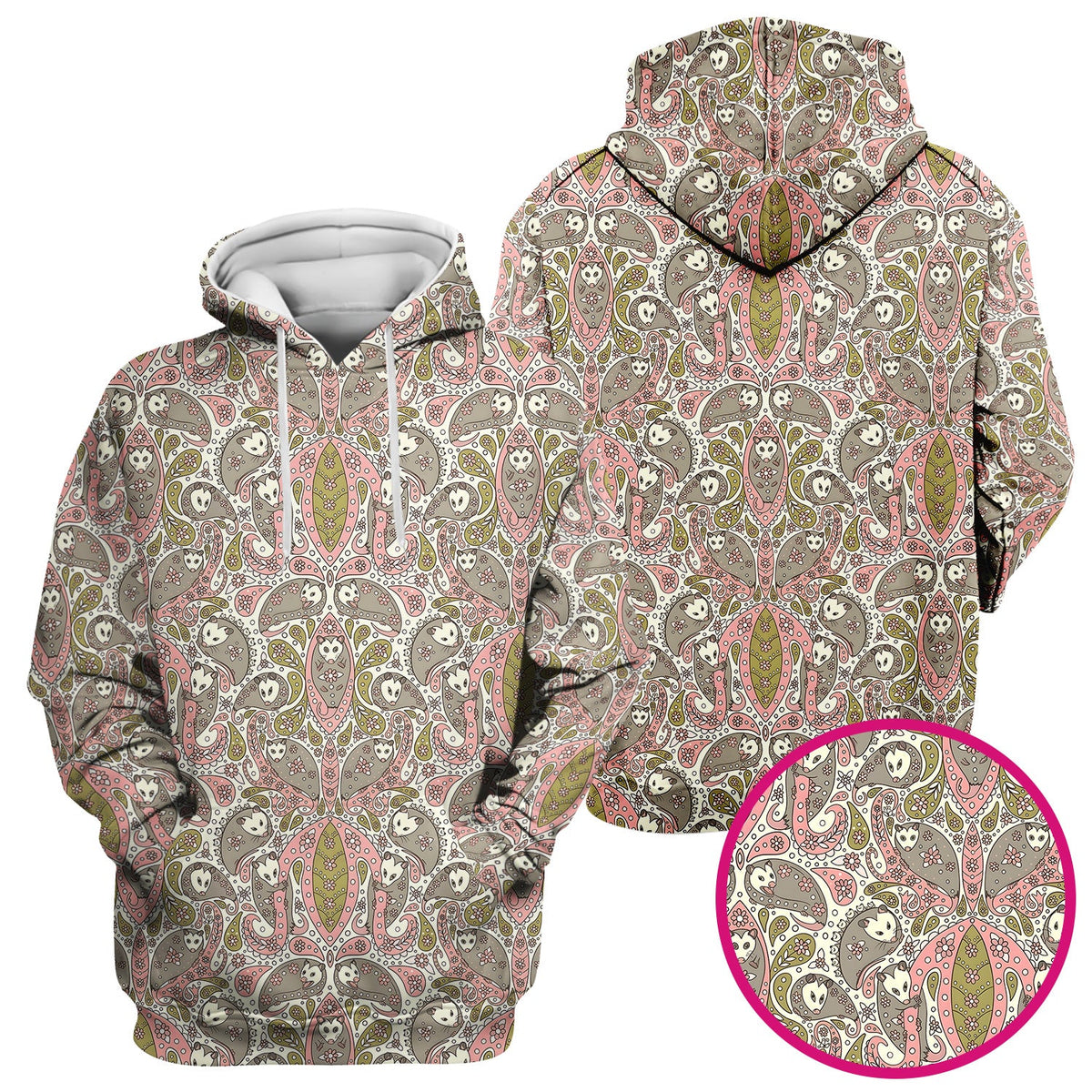 Opossum Paisley Nurse Scrub Top