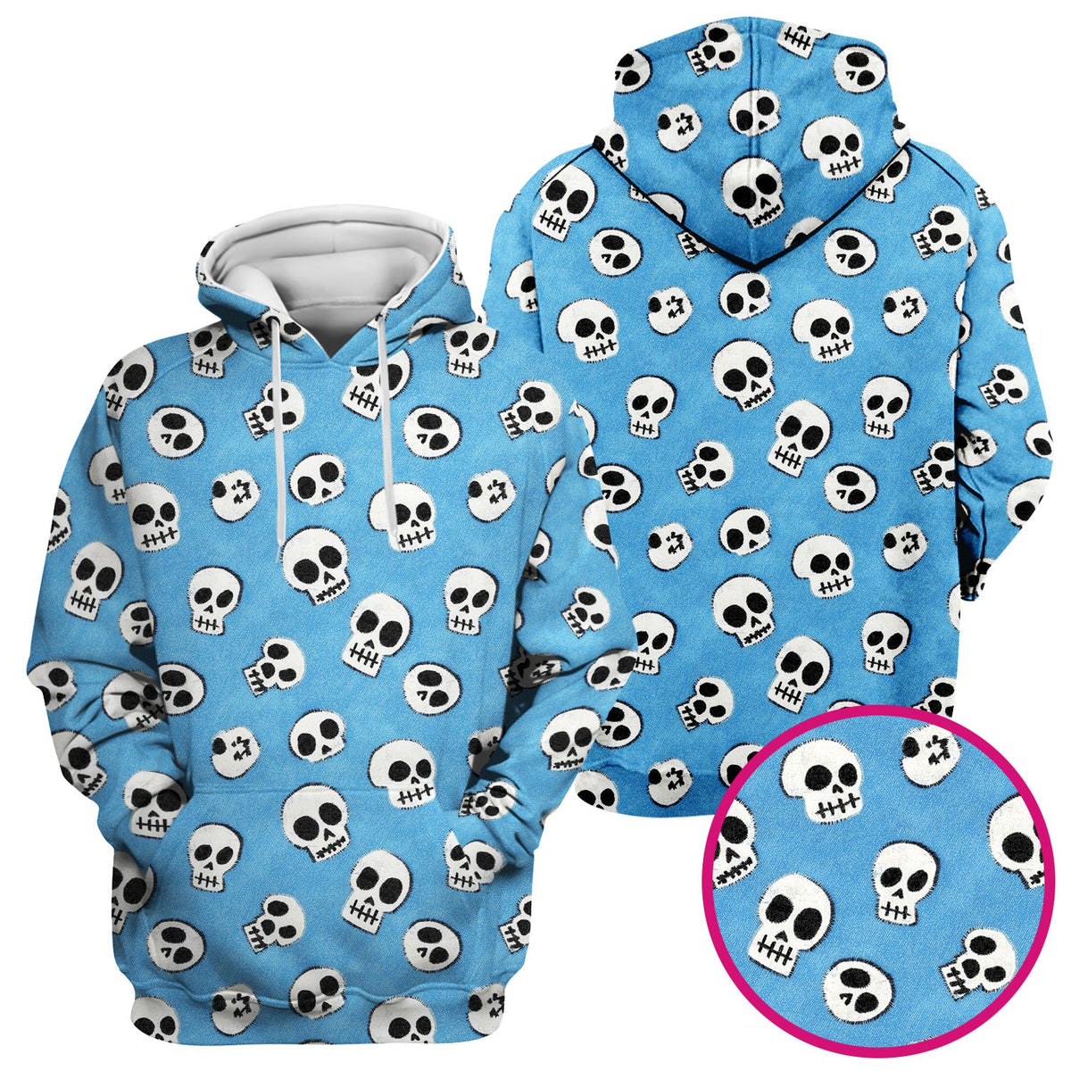 Blue Skull Nurse Scrub Top - Halloween Gift