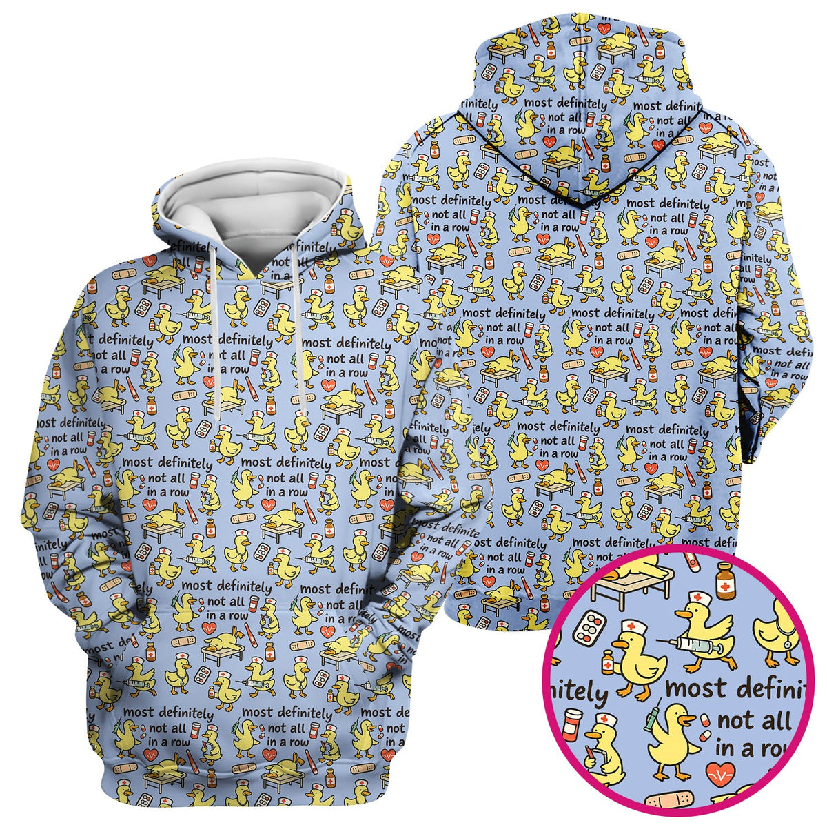 Funny Nurse Duck Medical Humor Pattern Scrub Top, Comfortable Scrubs for Nurses