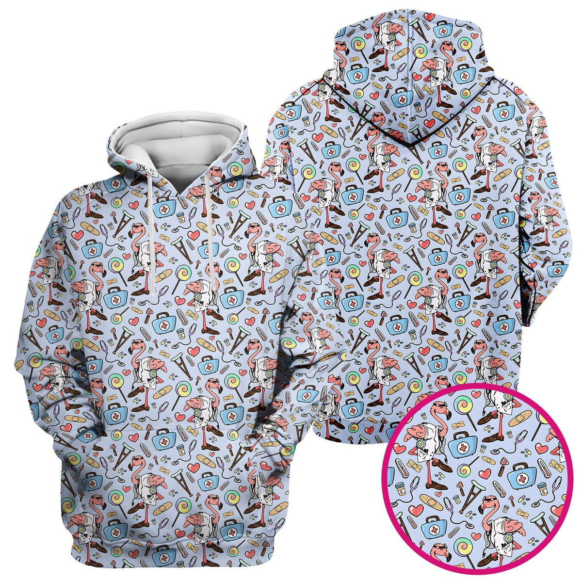 Flamingo Medical Nurse Scrub Top
