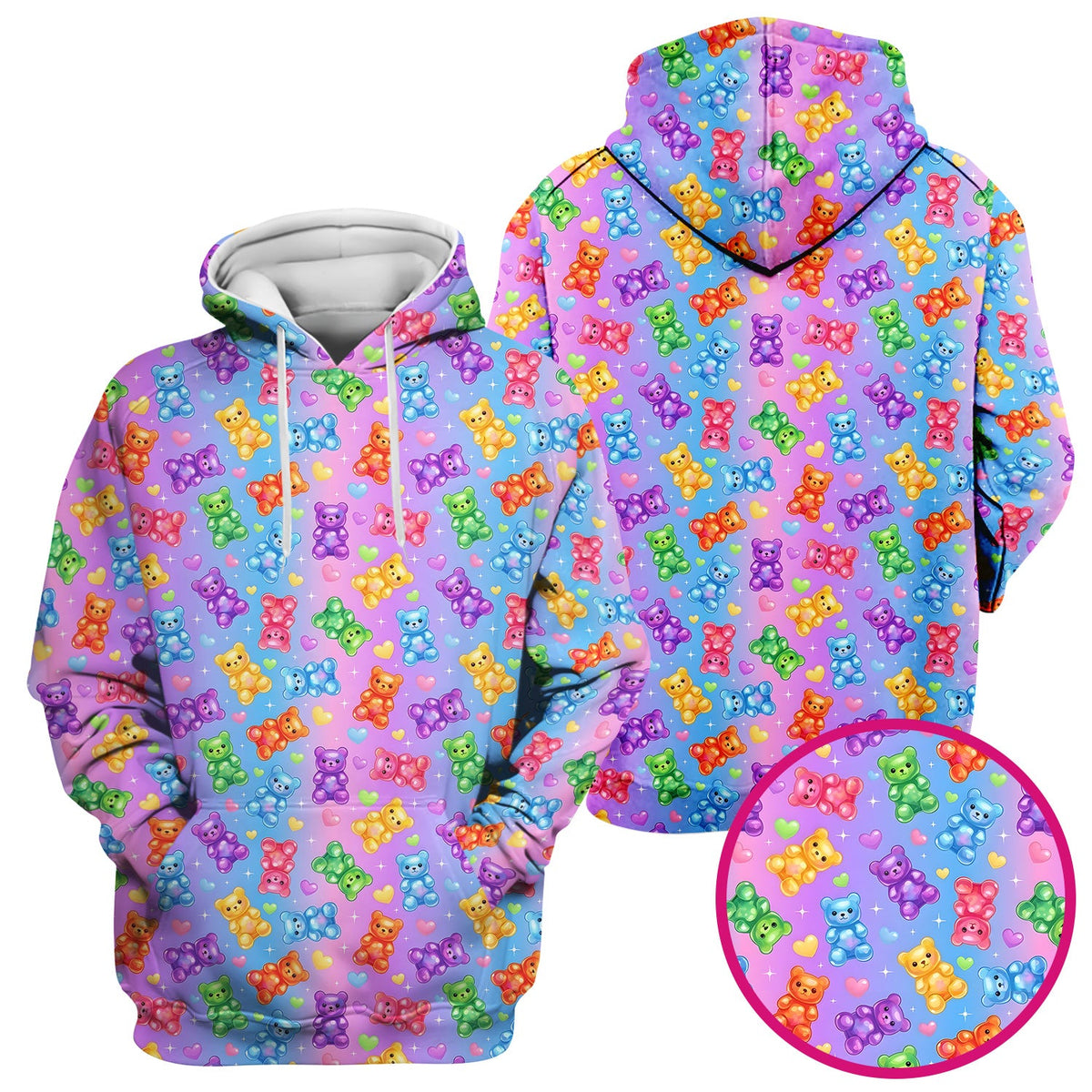 Colorful Gummy Bear Nurse Scrub Top