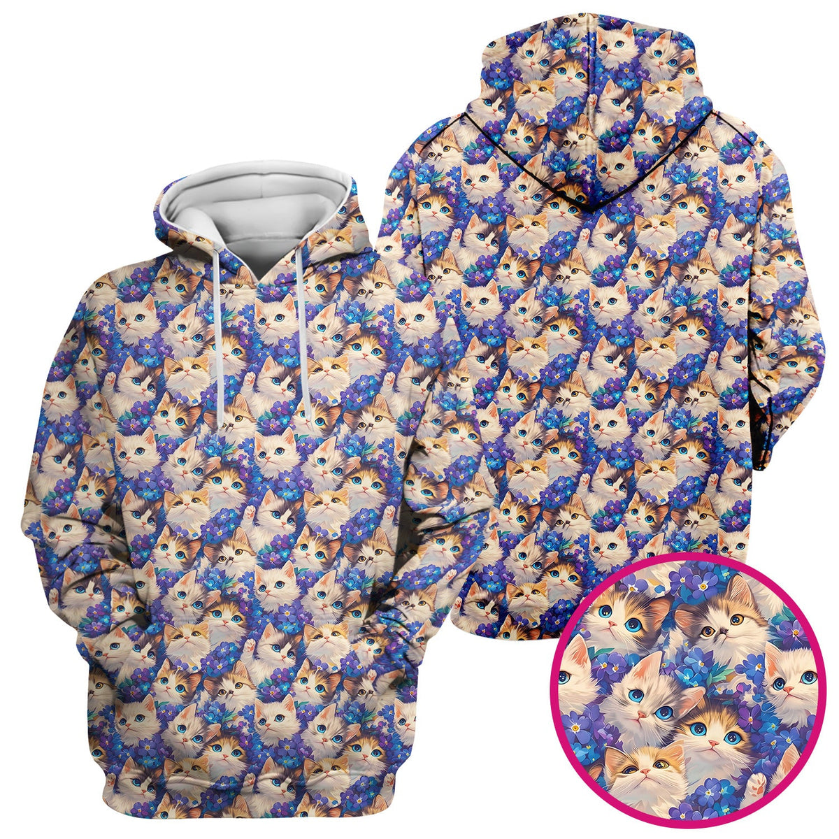 Cute Blue Eyed Kitten Nurse Scrub Top
