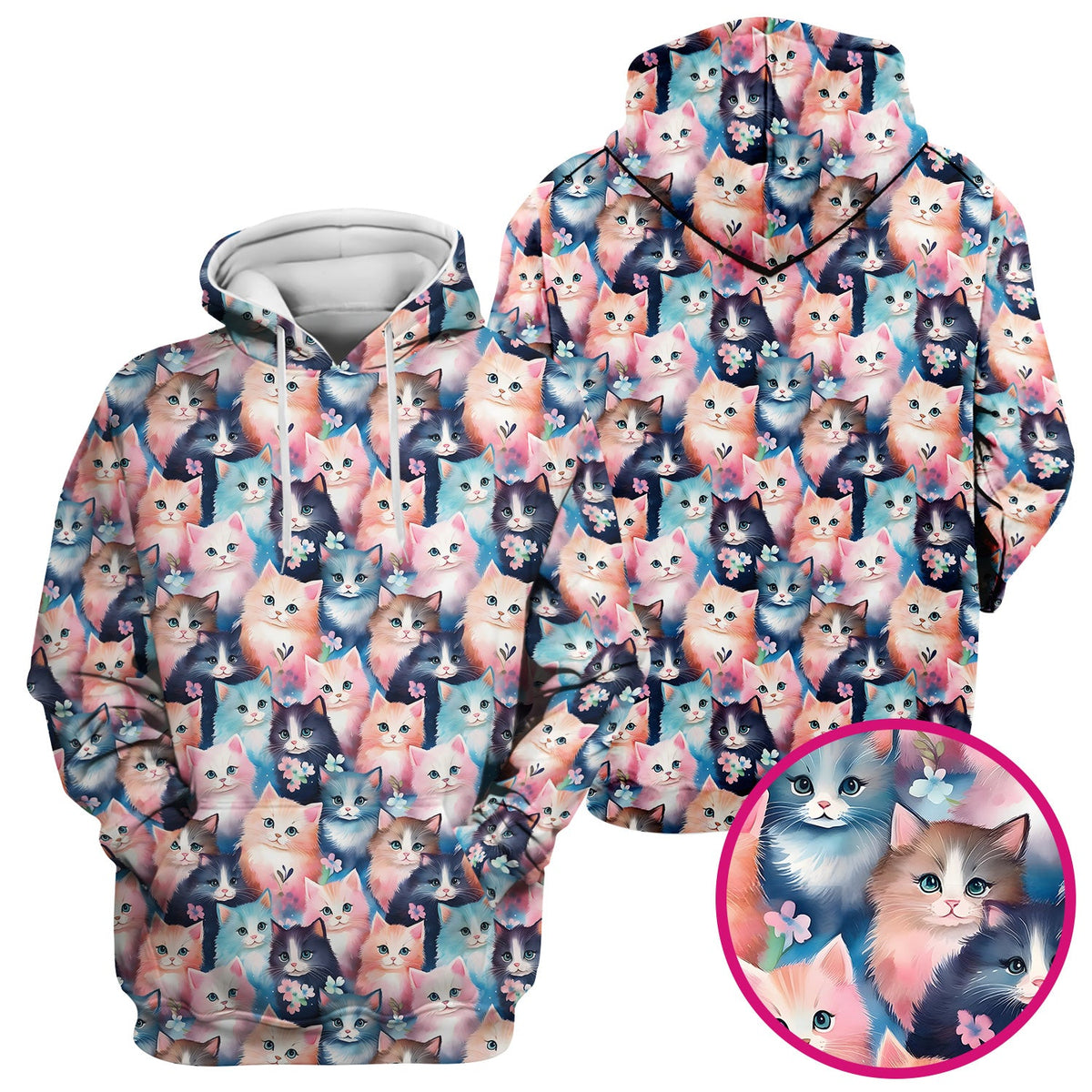 Pastel Kitten Aesthetic Nurse Scrub Top