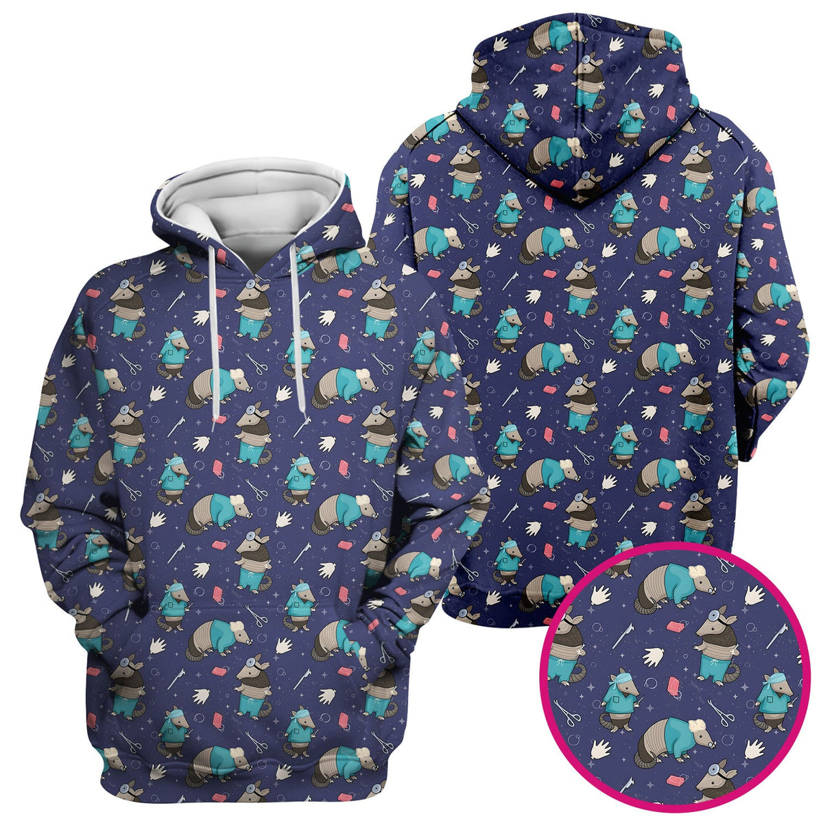 Armadillo Doctor Medical Tools Nurse Scrub Top