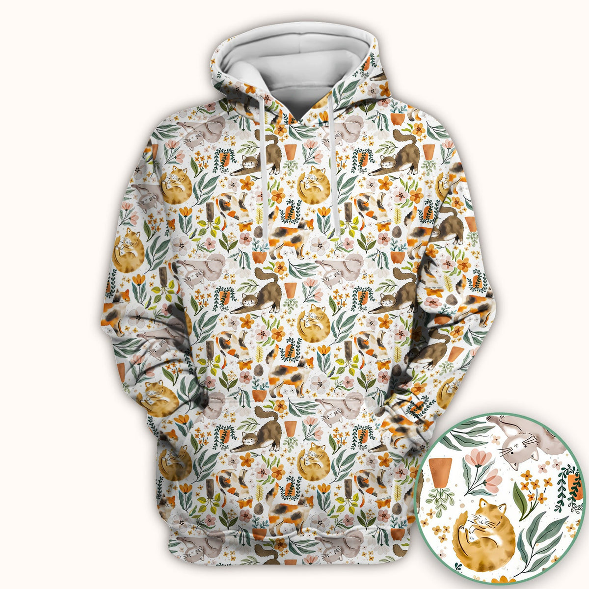 Cat Wildflower Garden Nurse Scrub Top